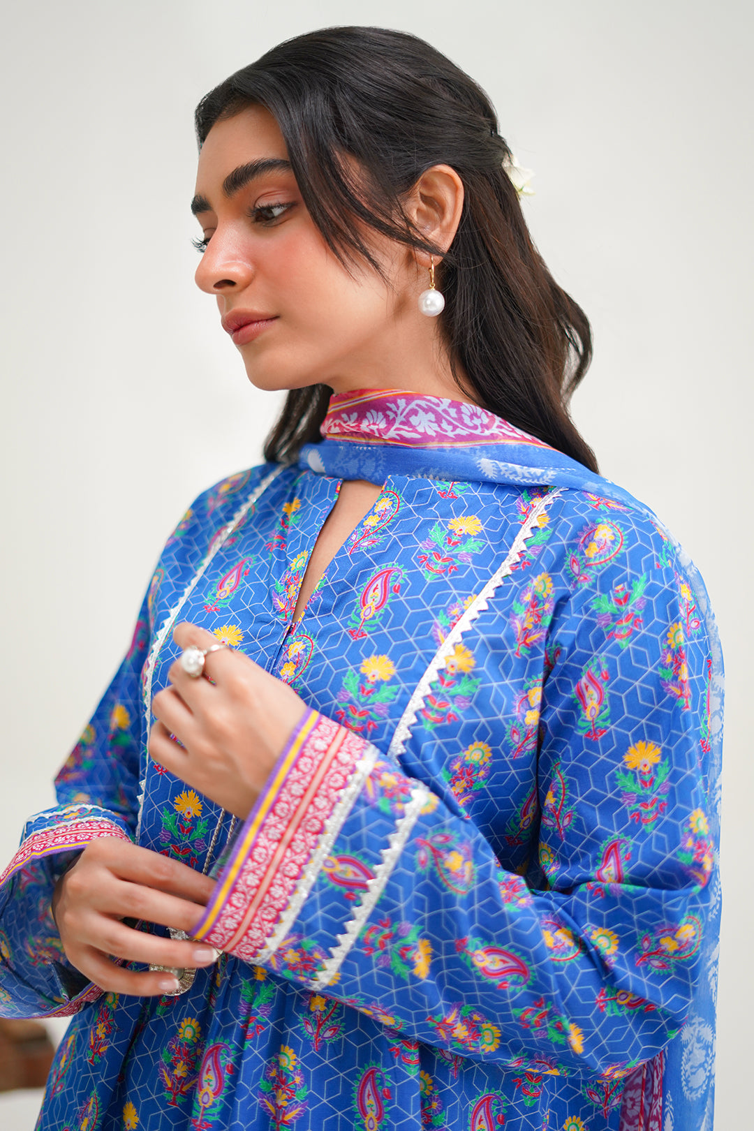Zellbury | Unstitched 3 Piece Lawn | Shirt Shalwar Dupatta - 1505 - by - Libasekhas UK - Registered Vendor of : Zellbury Women - 100% Original Designer Dresss