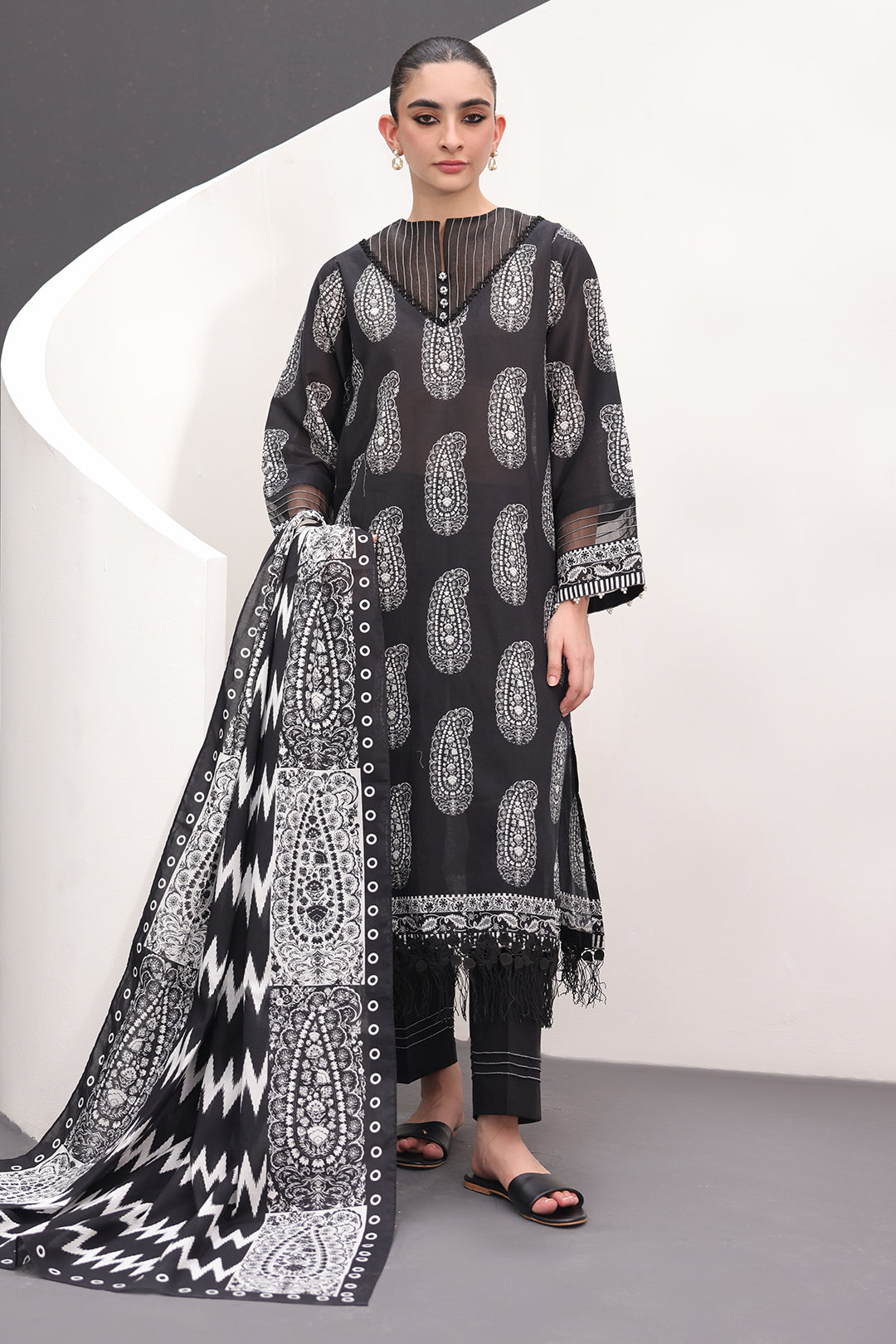 Zellbury | Unstitched 3 Piece Lawn | Shirt Shalwar Dupatta - 1525 - by - Libasekhas UK - Registered Vendor of : Zellbury Women - 100% Original Designer Dresss