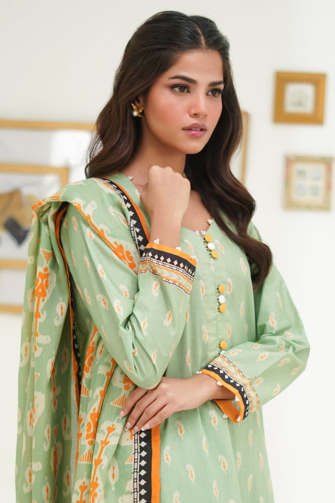 Zellbury | Unstitched 3 Piece Lawn | Shirt Shalwar Dupatta - 1572 - by - Libasekhas UK - Registered Vendor of : Zellbury Women - 100% Original Designer Dresss