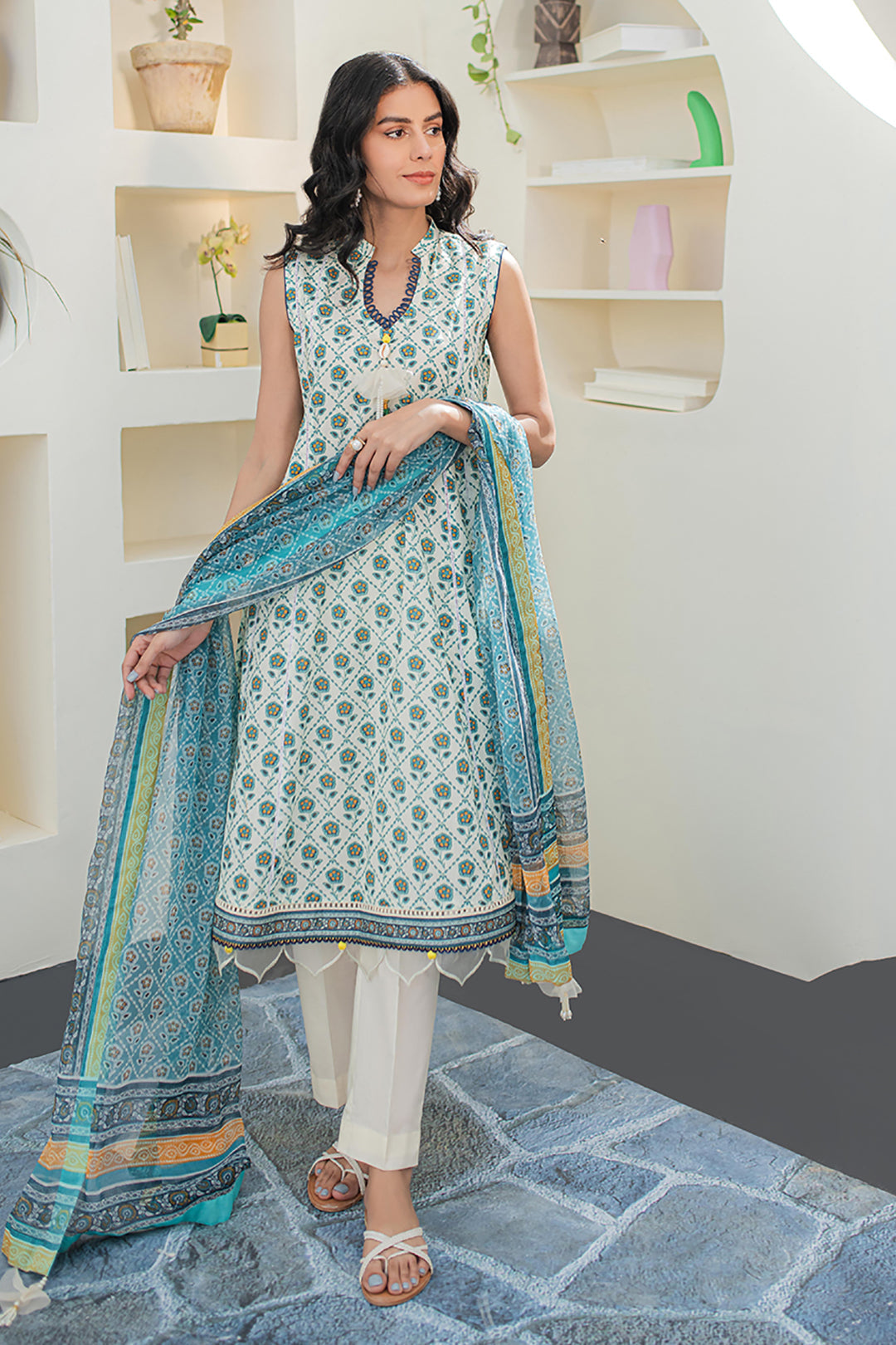 Zellbury | Unstitched 3 Piece Lawn | Shirt Shalwar Dupatta - 1663 - by - Libasekhas UK - Registered Vendor of : Zellbury Women - 100% Original Designer Dresss