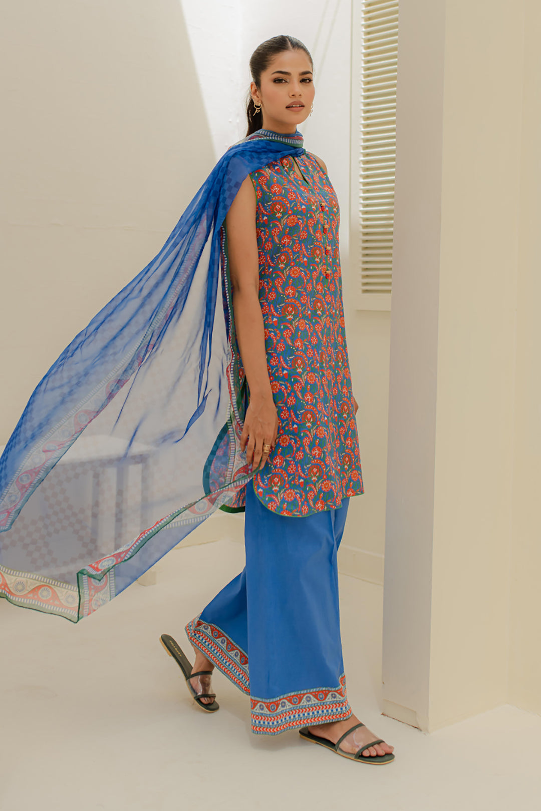 Zellbury | Unstitched 3 Piece Lawn | Shirt Shalwar Dupatta - 1665 - by - Libasekhas UK - Registered Vendor of : Zellbury Women - 100% Original Designer Dresss