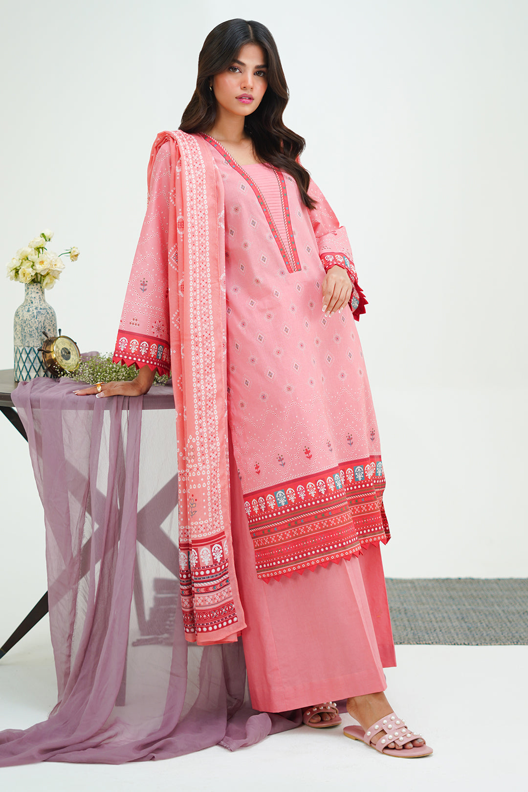 Zellbury | Unstitched 3 Piece Lawn | Shirt Shalwar Dupatta - 1719 - by - Libasekhas UK - Registered Vendor of : Zellbury Women - 100% Original Designer Dresss