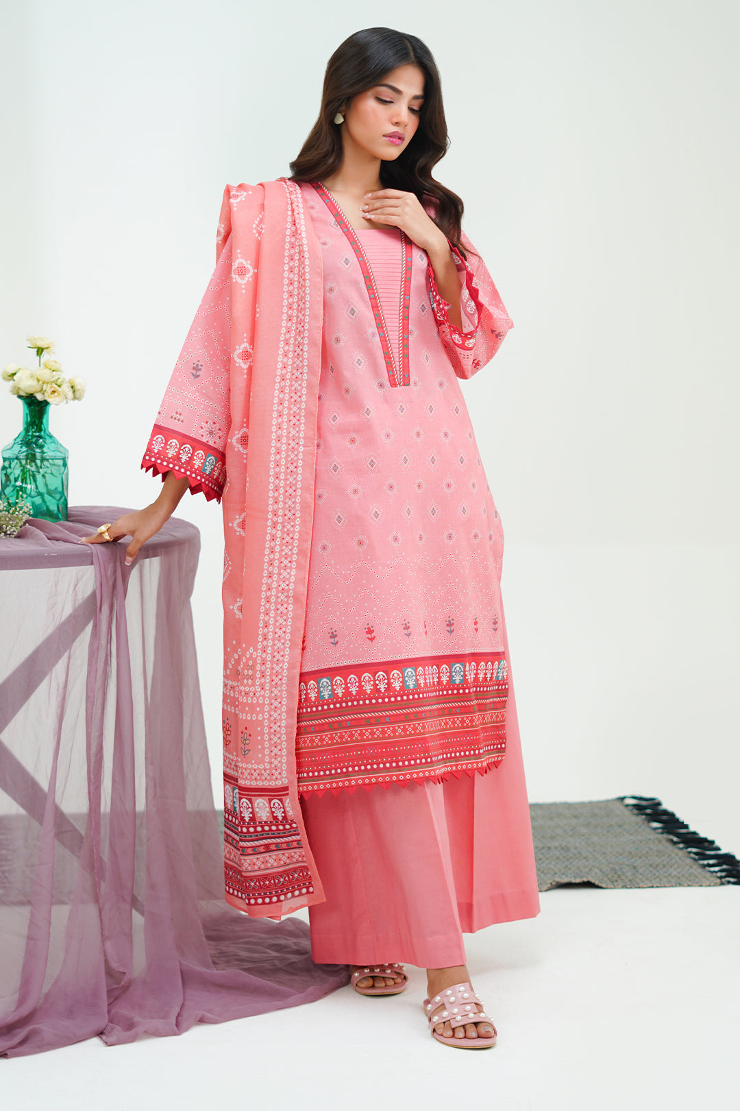 Zellbury | Unstitched 3 Piece Lawn | Shirt Shalwar Dupatta - 1719 - by - Libasekhas UK - Registered Vendor of : Zellbury Women - 100% Original Designer Dresss