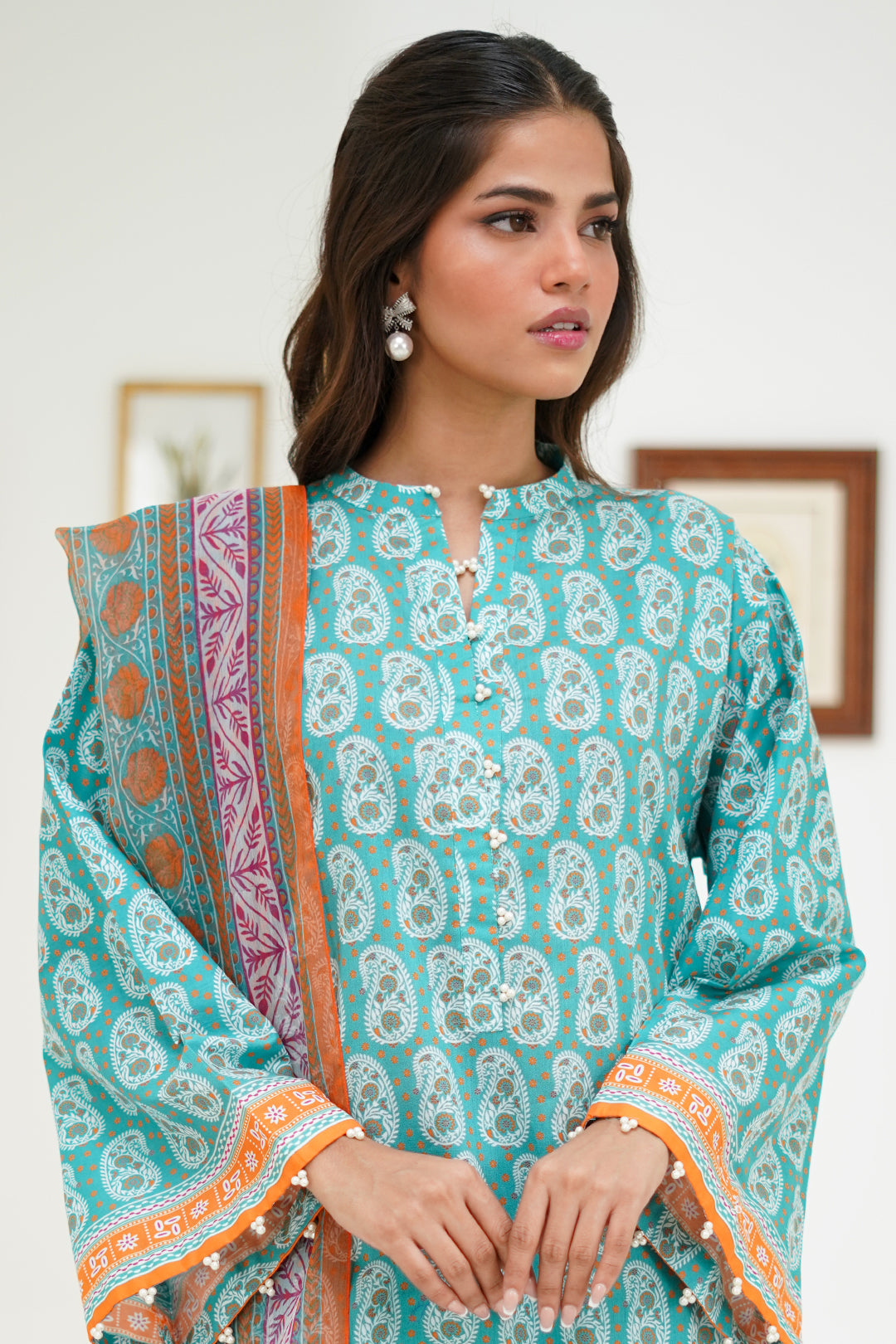 Zellbury | Unstitched 3 Piece Lawn | Shirt Shalwar Dupatta - 1721 - by - Libasekhas UK - Registered Vendor of : Zellbury Women - 100% Original Designer Dresss