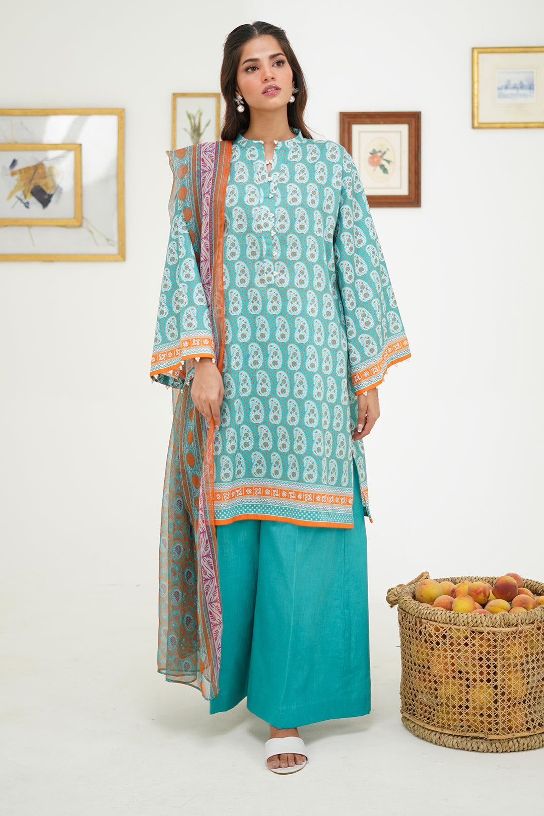 Zellbury | Unstitched 3 Piece Lawn | Shirt Shalwar Dupatta - 1721 - by - Libasekhas UK - Registered Vendor of : Zellbury Women - 100% Original Designer Dresss