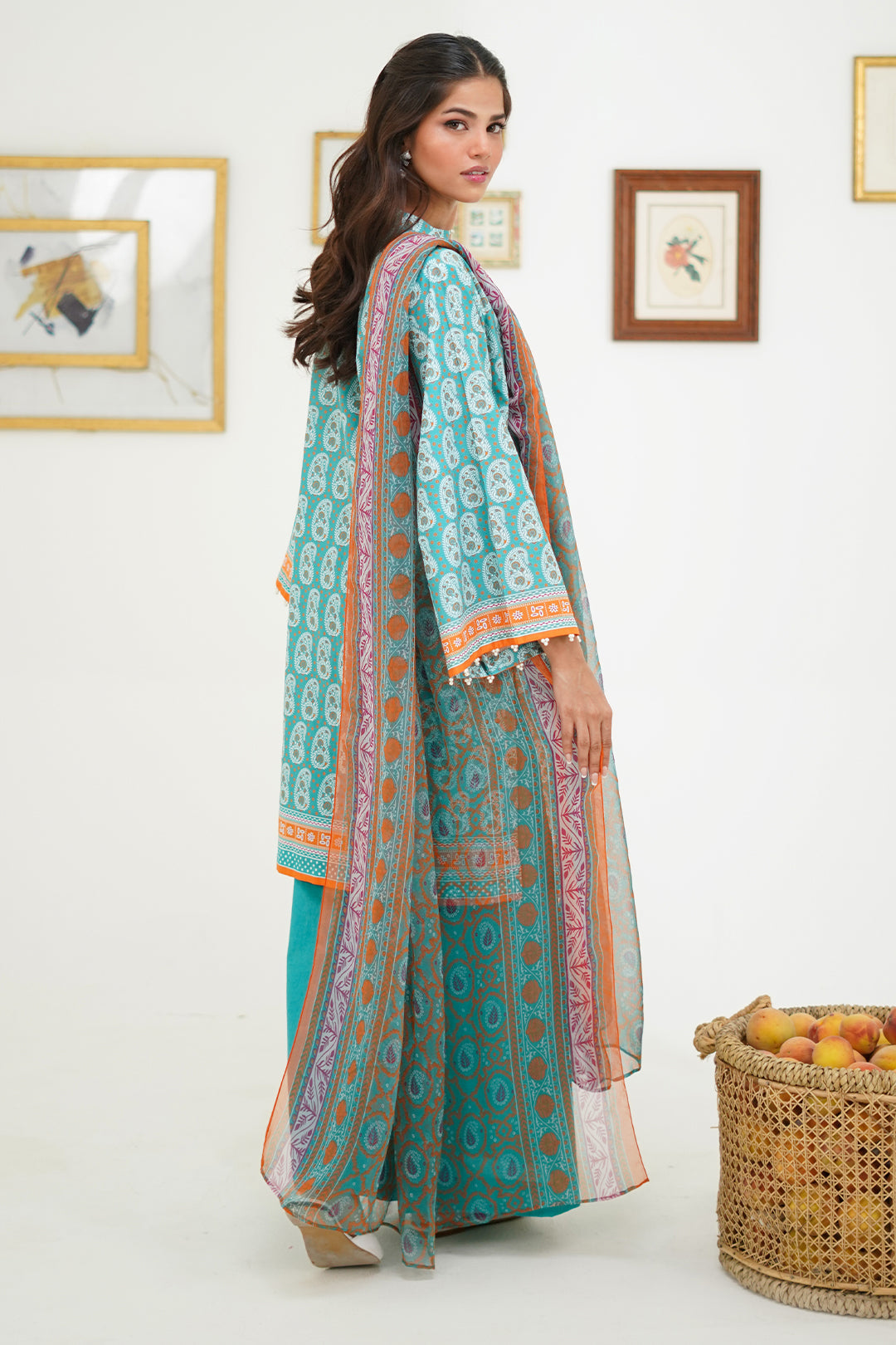 Zellbury | Unstitched 3 Piece Lawn | Shirt Shalwar Dupatta - 1721 - by - Libasekhas UK - Registered Vendor of : Zellbury Women - 100% Original Designer Dresss