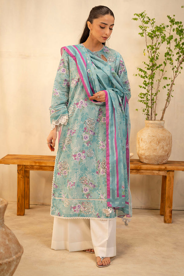 Zellbury | Unstitched 2 Piece Lawn | Embroidered Shirt Dupatta - 0021 - by - Libasekhas UK - Registered Vendor of : Zellbury Women - 100% Original Designer Dresss