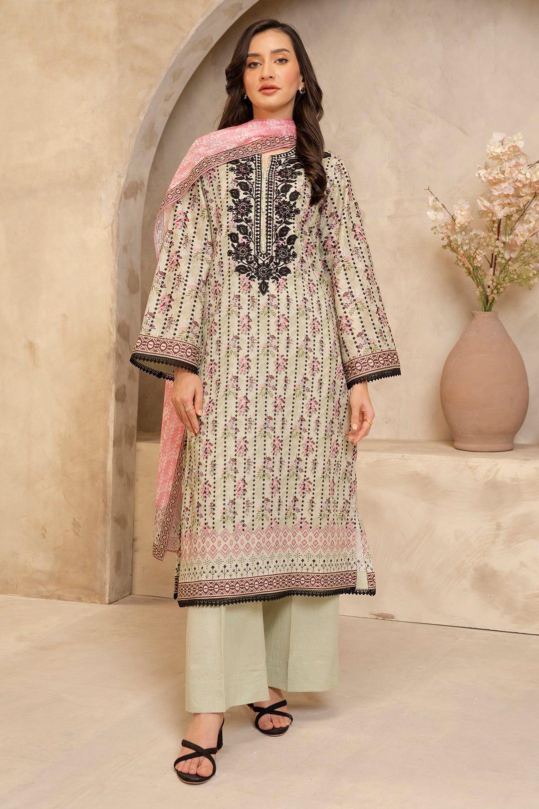 Zellbury | Unstitched 2 Piece Lawn | Embroidered Shirt Dupatta - 0103 - by - Libasekhas UK - Registered Vendor of : Zellbury Women - 100% Original Designer Dresss