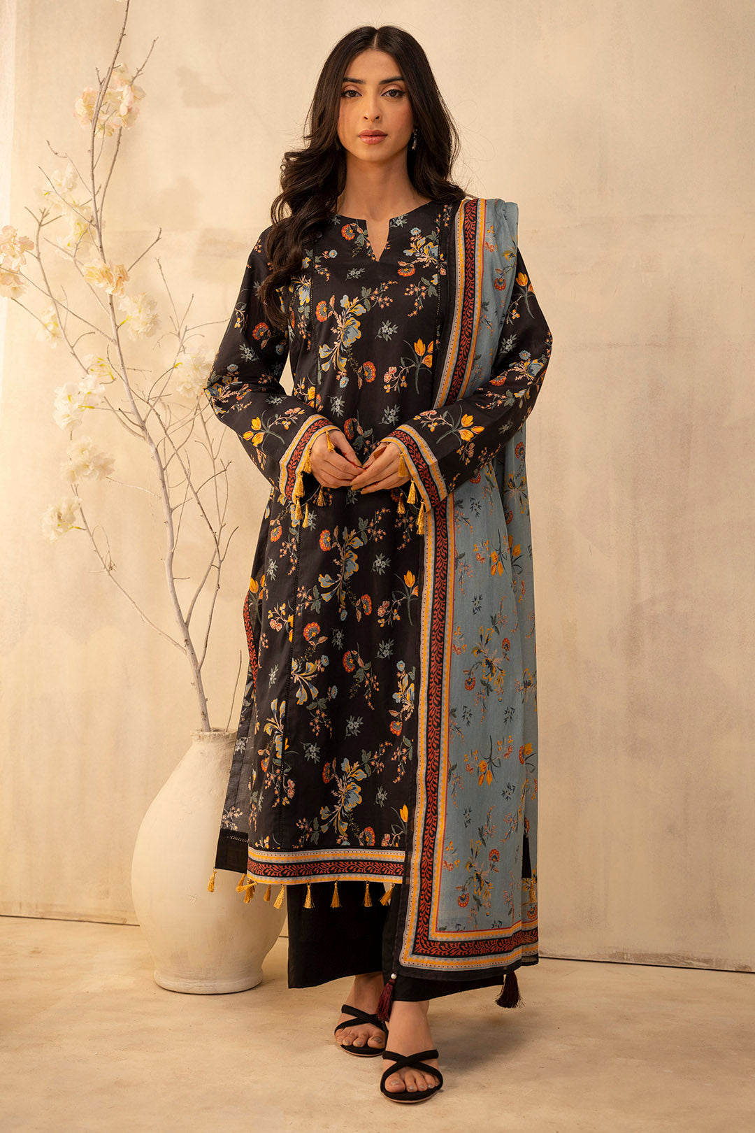Zellbury | Unstitched 2 Piece Lawn | Shirt Dupatta - 0007 - by - Libasekhas UK - Registered Vendor of : Zellbury Women - 100% Original Designer Dresss