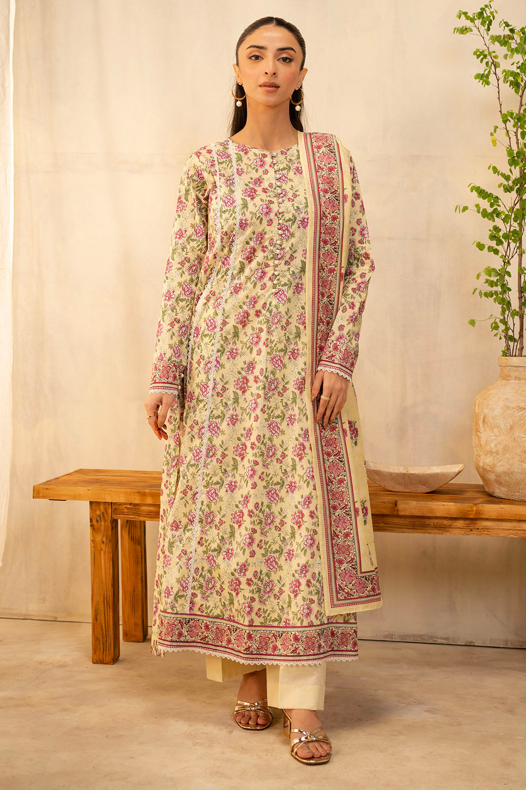 Zellbury | Unstitched 2 Piece Lawn | Shirt Dupatta - 0009 - by - Libasekhas UK - Registered Vendor of : Zellbury Women - 100% Original Designer Dresss