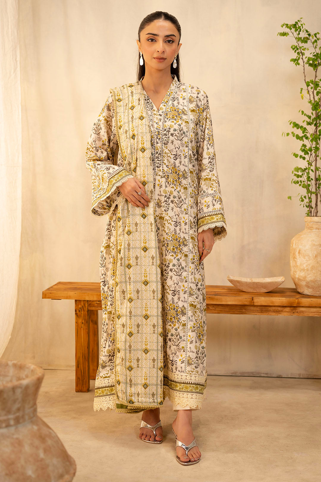 Zellbury | Unstitched 2 Piece Lawn | Shirt Dupatta - 0085 - by - Libasekhas UK - Registered Vendor of : Zellbury Women - 100% Original Designer Dresss