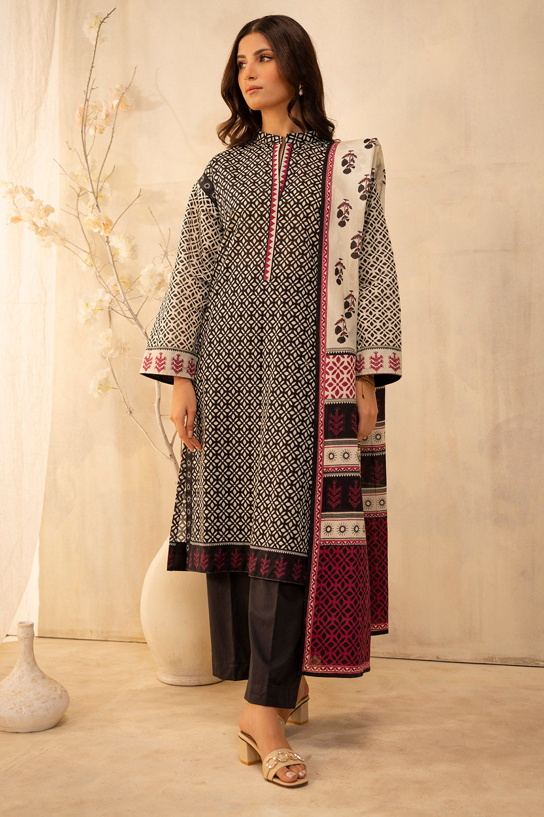 Zellbury | Unstitched 2 Piece Lawn | Shirt Dupatta - 0090 - by - Libasekhas UK - Registered Vendor of : Zellbury Women - 100% Original Designer Dresss