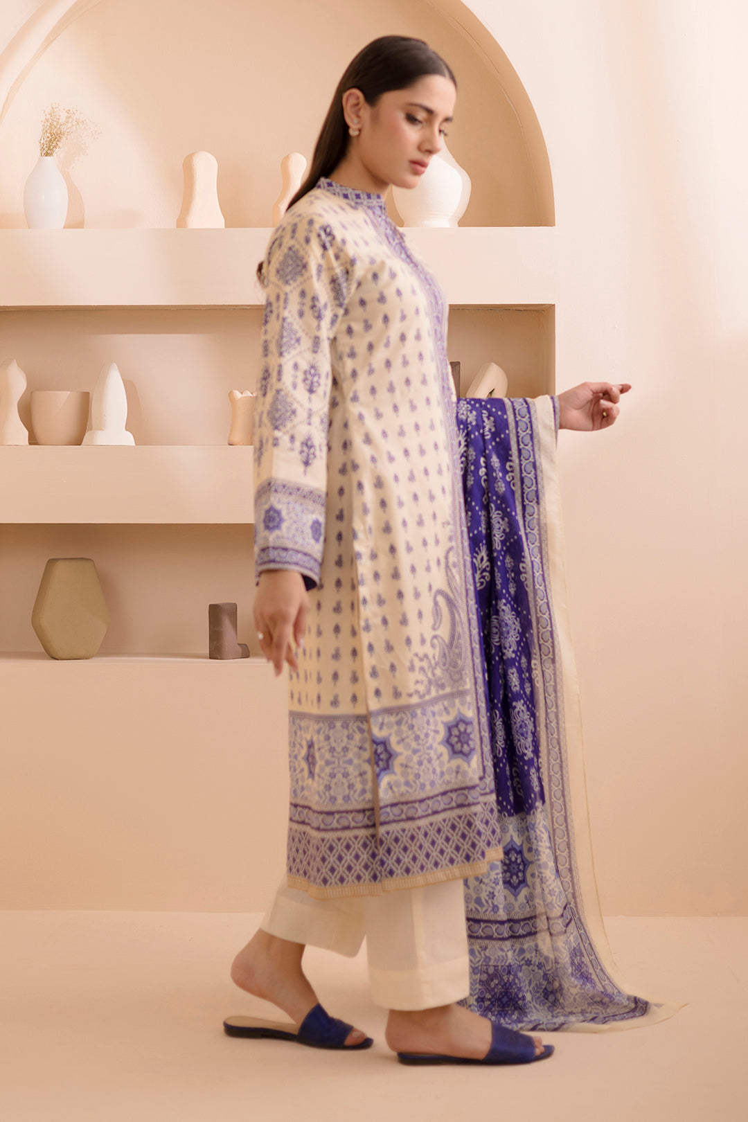 Zellbury | Unstitched 2 Piece Lawn | Shirt Dupatta - 0158 - by - Libasekhas UK - Registered Vendor of : Zellbury Women - 100% Original Designer Dresss