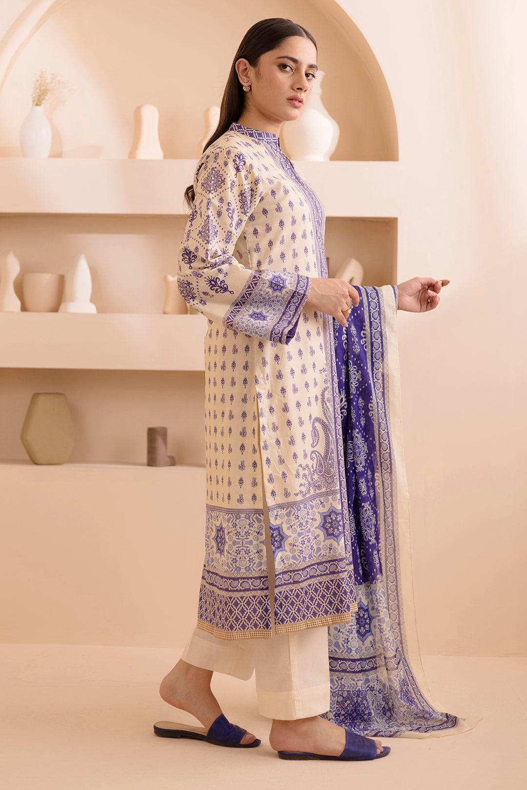 Zellbury | Unstitched 2 Piece Lawn | Shirt Dupatta - 0158 - by - Libasekhas UK - Registered Vendor of : Zellbury Women - 100% Original Designer Dresss