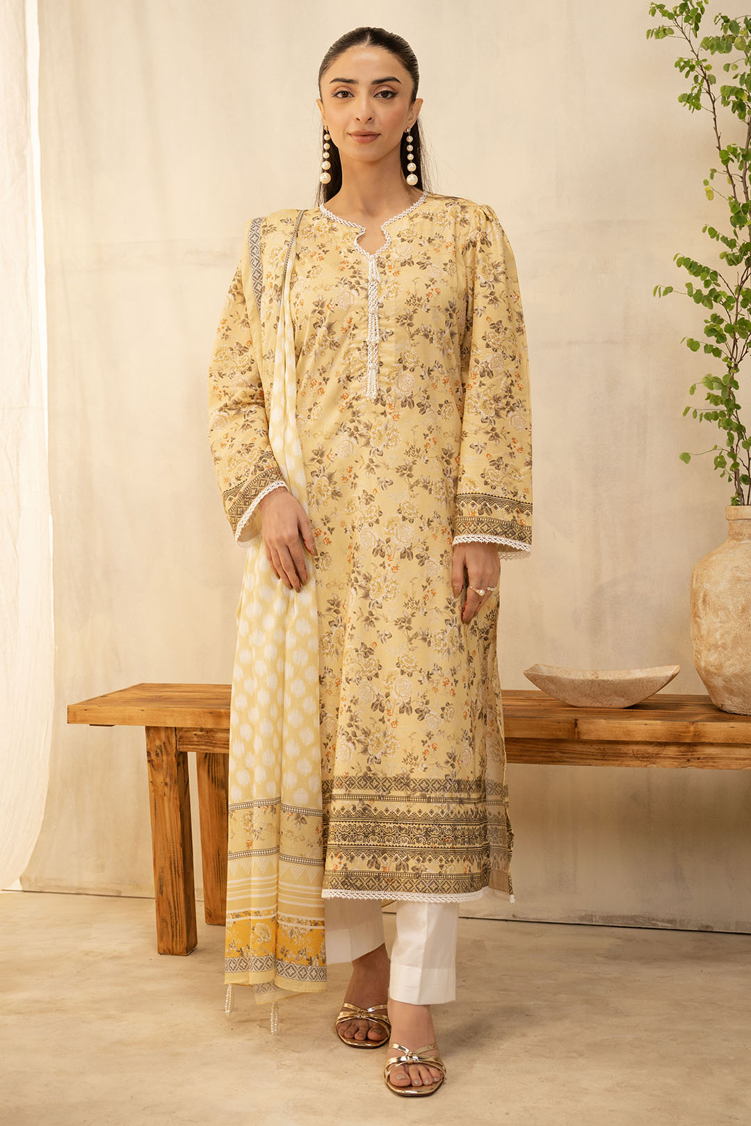 Zellbury | Unstitched 2 Piece Lawn | Shirt Dupatta - 0225 - by - Libasekhas UK - Registered Vendor of : Zellbury Women - 100% Original Designer Dresss