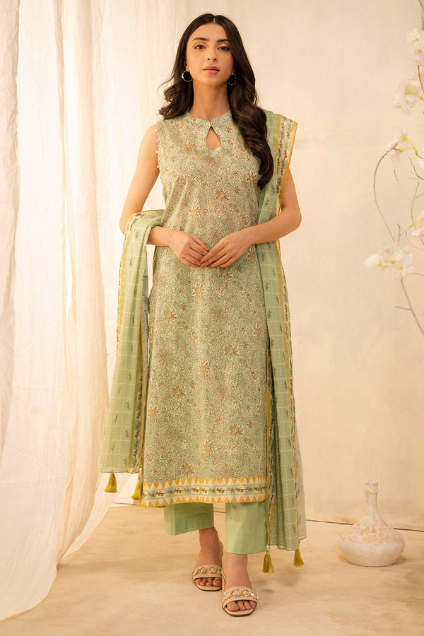 Zellbury | Unstitched 3 Piece Lawn | Shirt Shalwar Dupatta - 0027 - by - Libasekhas UK - Registered Vendor of : Zellbury Women - 100% Original Designer Dresss