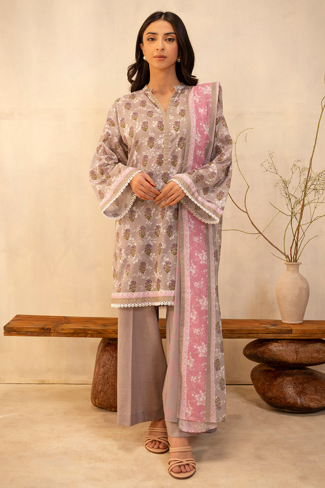 Zellbury | Unstitched 3 Piece Lawn | Shirt Shalwar Dupatta - 0029 - by - Libasekhas UK - Registered Vendor of : Zellbury Women - 100% Original Designer Dresss