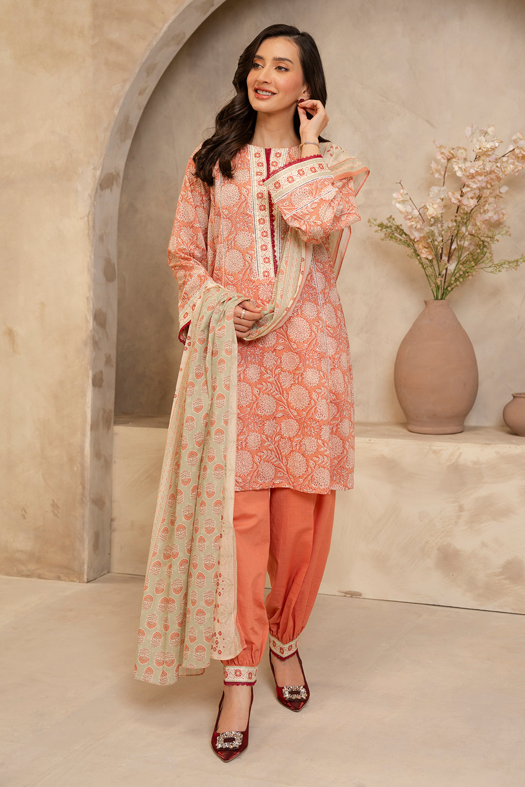 Zellbury | Unstitched 3 Piece Lawn | Shirt Shalwar Dupatta - 0032 - by - Libasekhas UK - Registered Vendor of : Zellbury Women - 100% Original Designer Dresss