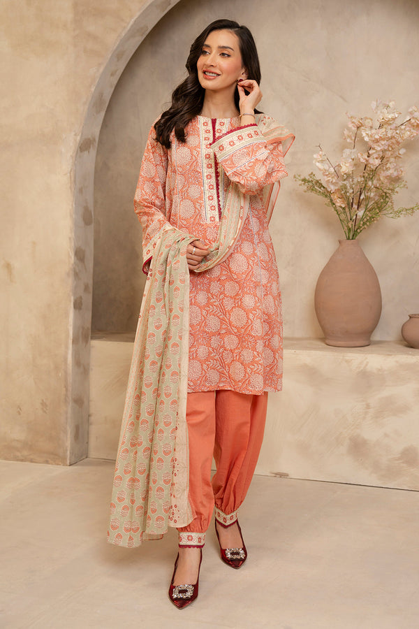 Zellbury | Unstitched 3 Piece Lawn | Shirt Shalwar Dupatta - 0032 - by - Libasekhas UK - Registered Vendor of : Zellbury Women - 100% Original Designer Dresss