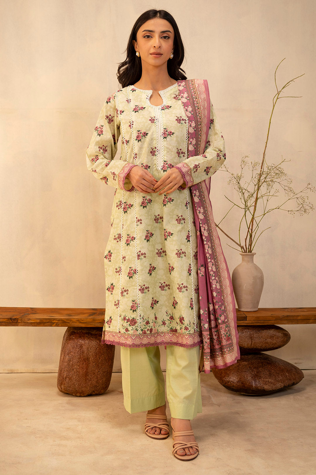 Zellbury | Unstitched 3 Piece Lawn | Shirt Shalwar Dupatta - 0039 - by - Libasekhas UK - Registered Vendor of : Zellbury Women - 100% Original Designer Dresss