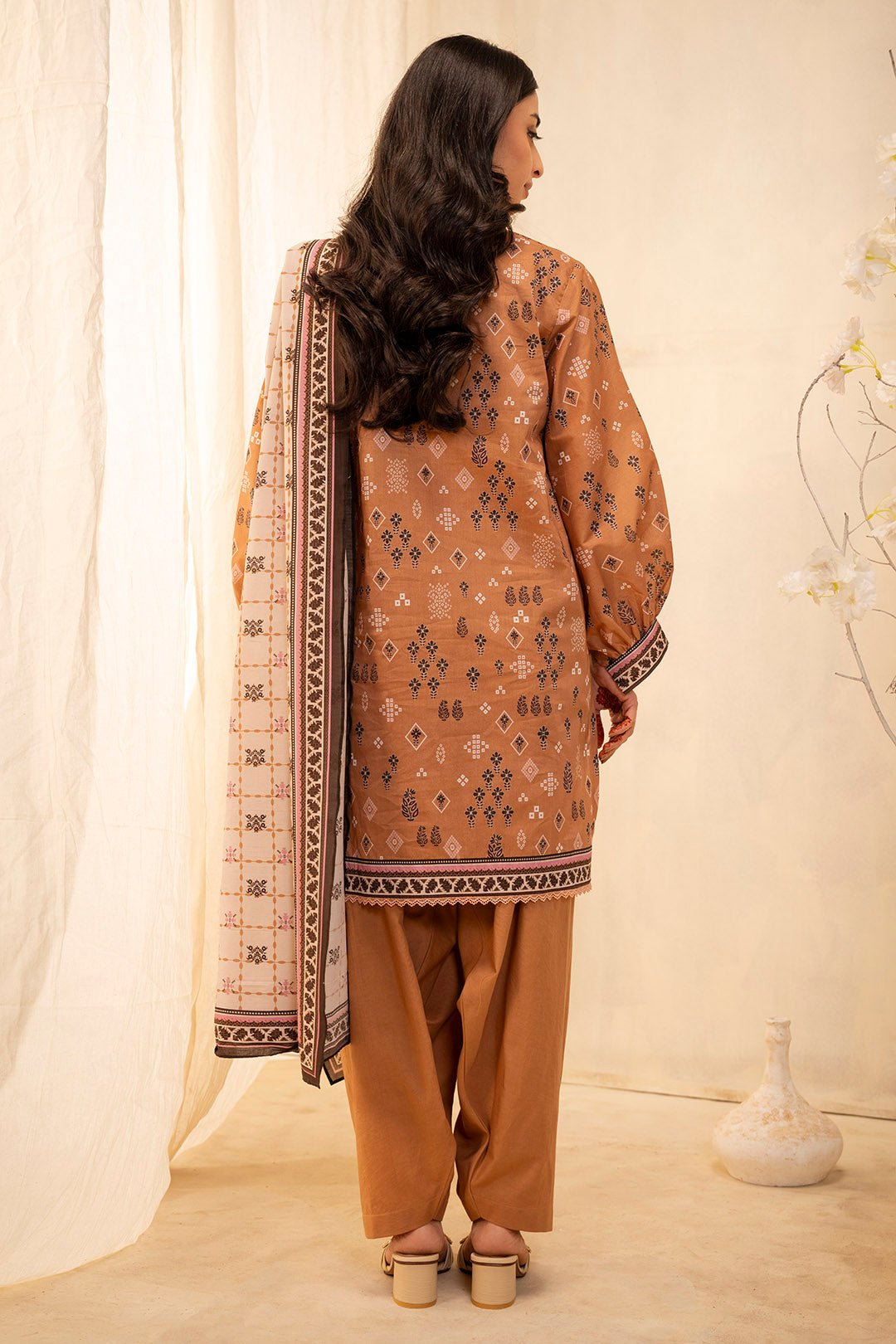 Zellbury | Unstitched 3 Piece Lawn | Shirt Shalwar Dupatta - 0047 - by - Libasekhas UK - Registered Vendor of : Zellbury Women - 100% Original Designer Dresss