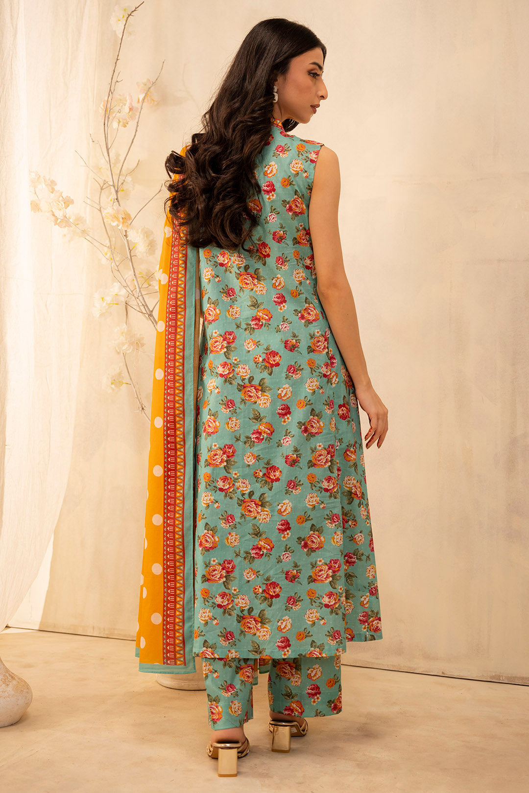 Zellbury | Unstitched 3 Piece Lawn | Shirt Shalwar Dupatta - 0052 - by - Libasekhas UK - Registered Vendor of : Zellbury Women - 100% Original Designer Dresss