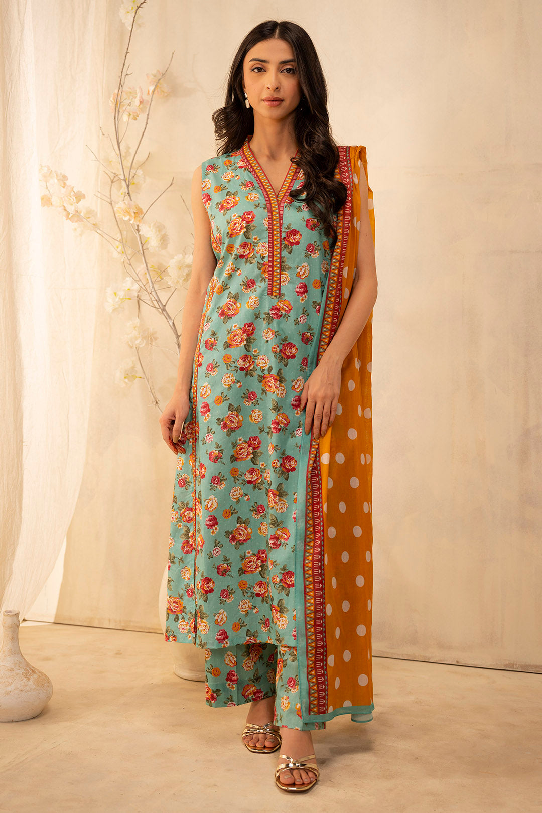 Zellbury | Unstitched 3 Piece Lawn | Shirt Shalwar Dupatta - 0052 - by - Libasekhas UK - Registered Vendor of : Zellbury Women - 100% Original Designer Dresss