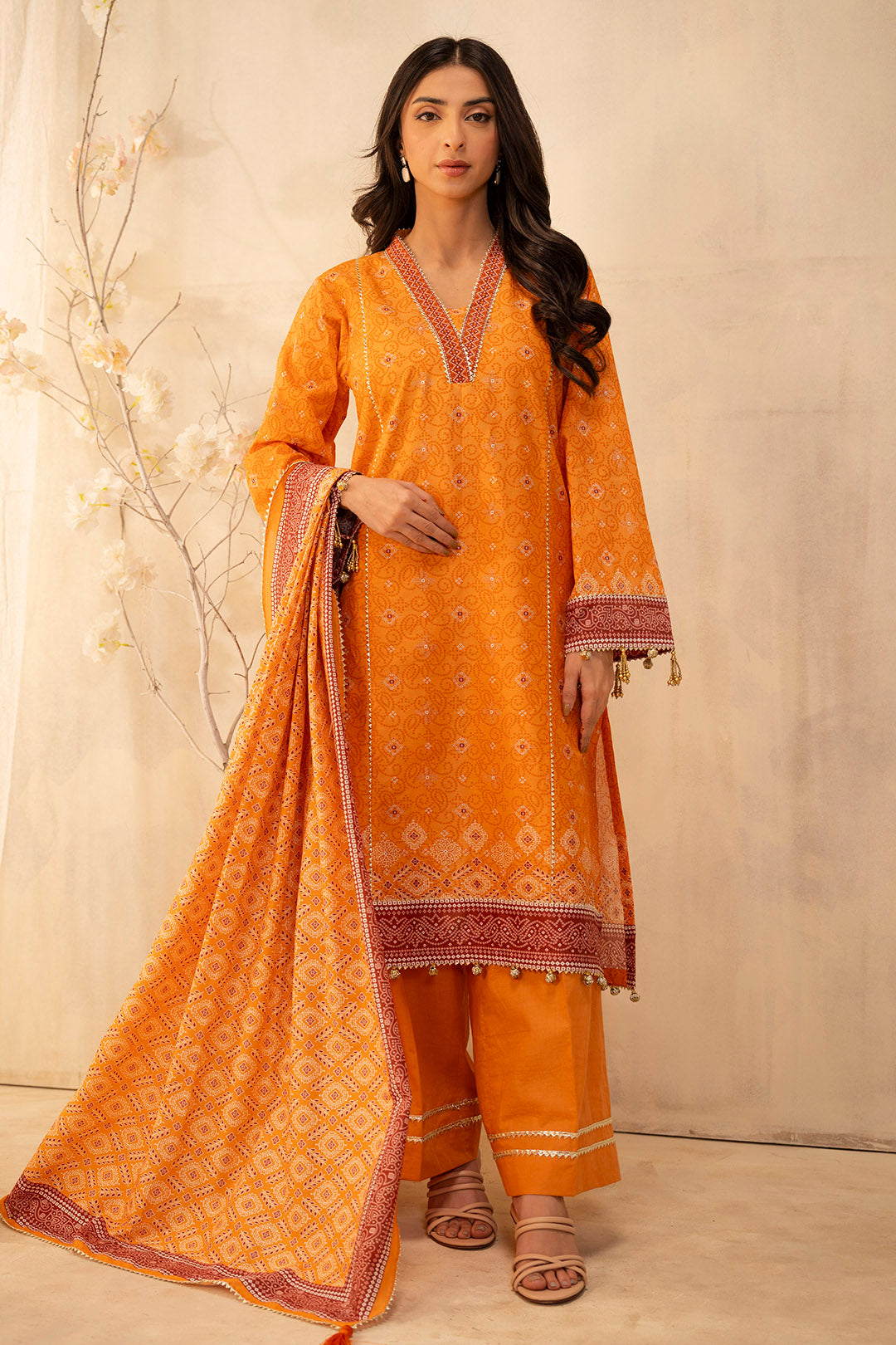 Zellbury | Unstitched 3 Piece Lawn | Shirt Shalwar Dupatta - 0115 - by - Libasekhas UK - Registered Vendor of : Zellbury Women - 100% Original Designer Dresss