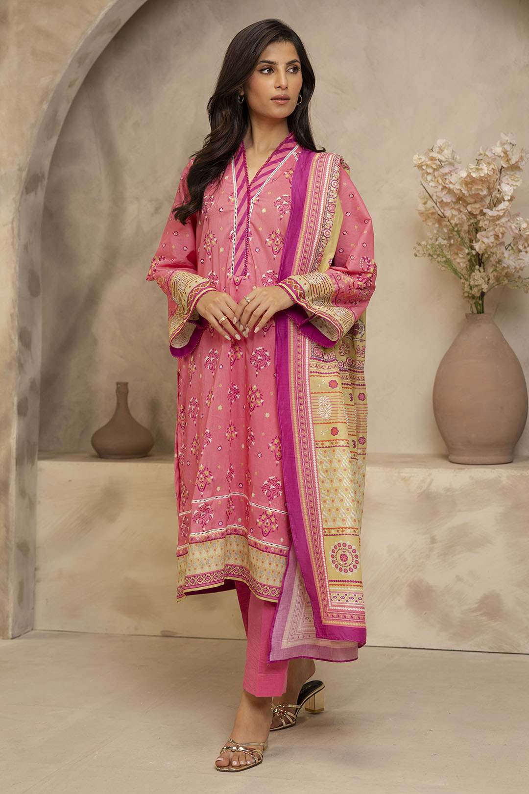 Zellbury | Unstitched 3 Piece Lawn | Shirt Shalwar Dupatta - 0122 - by - Libasekhas UK - Registered Vendor of : Zellbury Women - 100% Original Designer Dresss