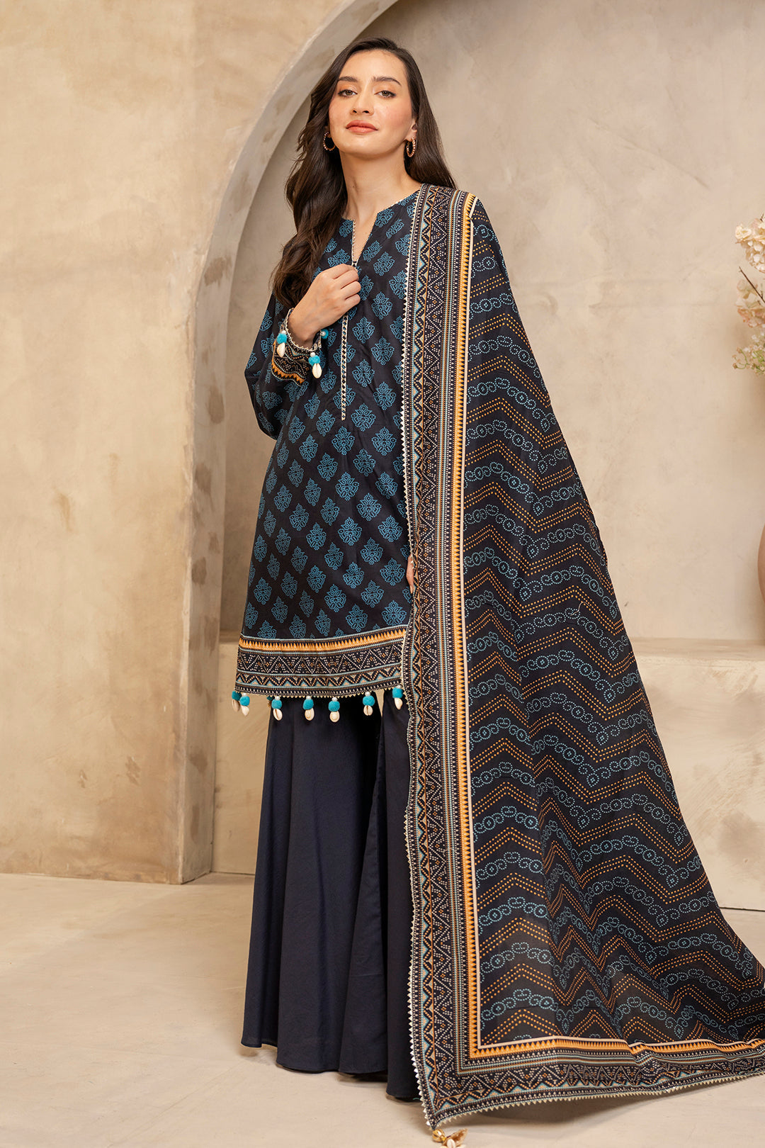 Zellbury | Unstitched 3 Piece Lawn | Shirt Shalwar Dupatta - 0125 - by - Libasekhas UK - Registered Vendor of : Zellbury Women - 100% Original Designer Dresss