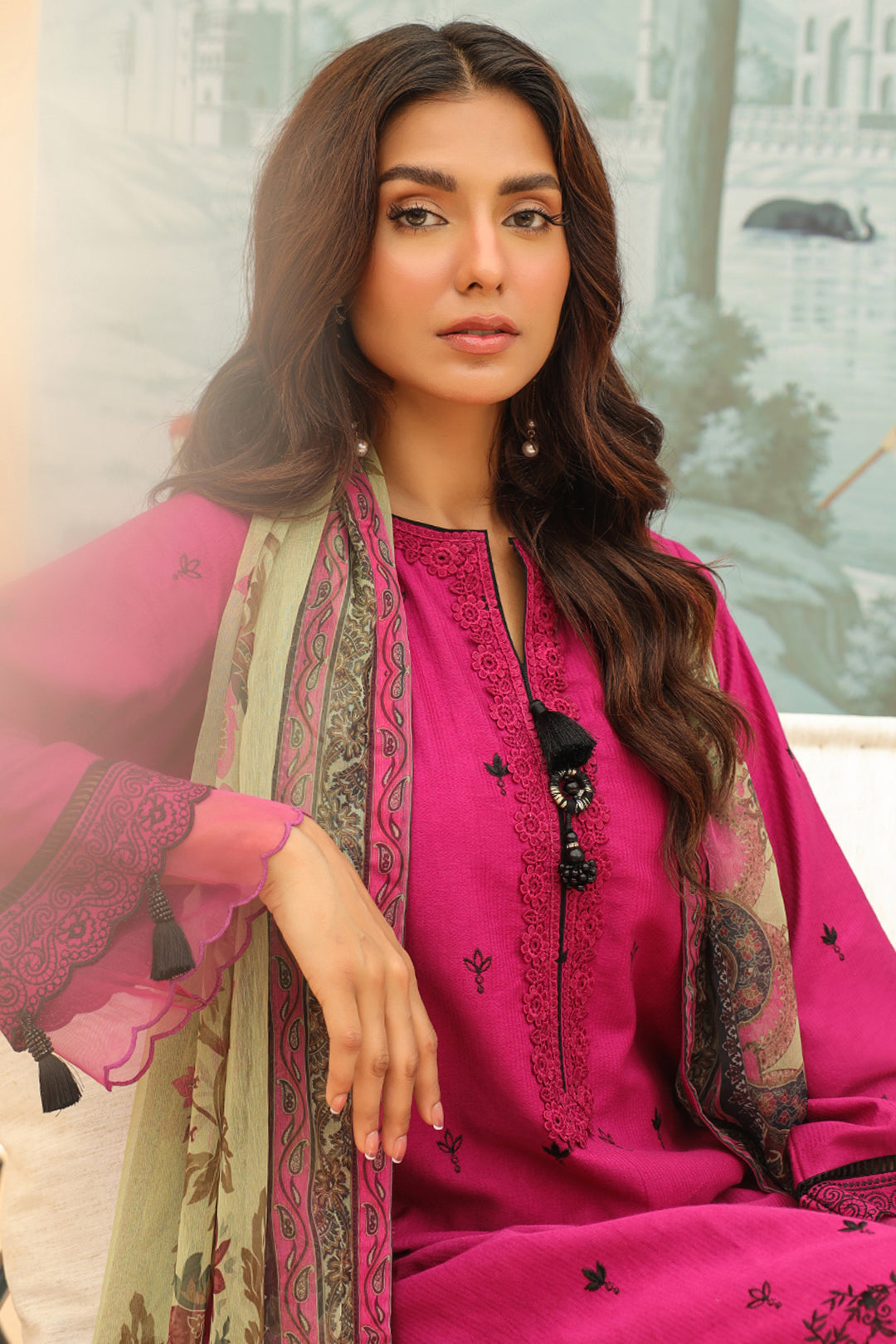 Zellbury | Unstitched 3 Piece Khaddar | Embroidered Shirt Shalwar Dupatta - 0772 - by - Libasekhas UK - Registered Vendor of : Zellbury Women - 100% Original Designer Dresss