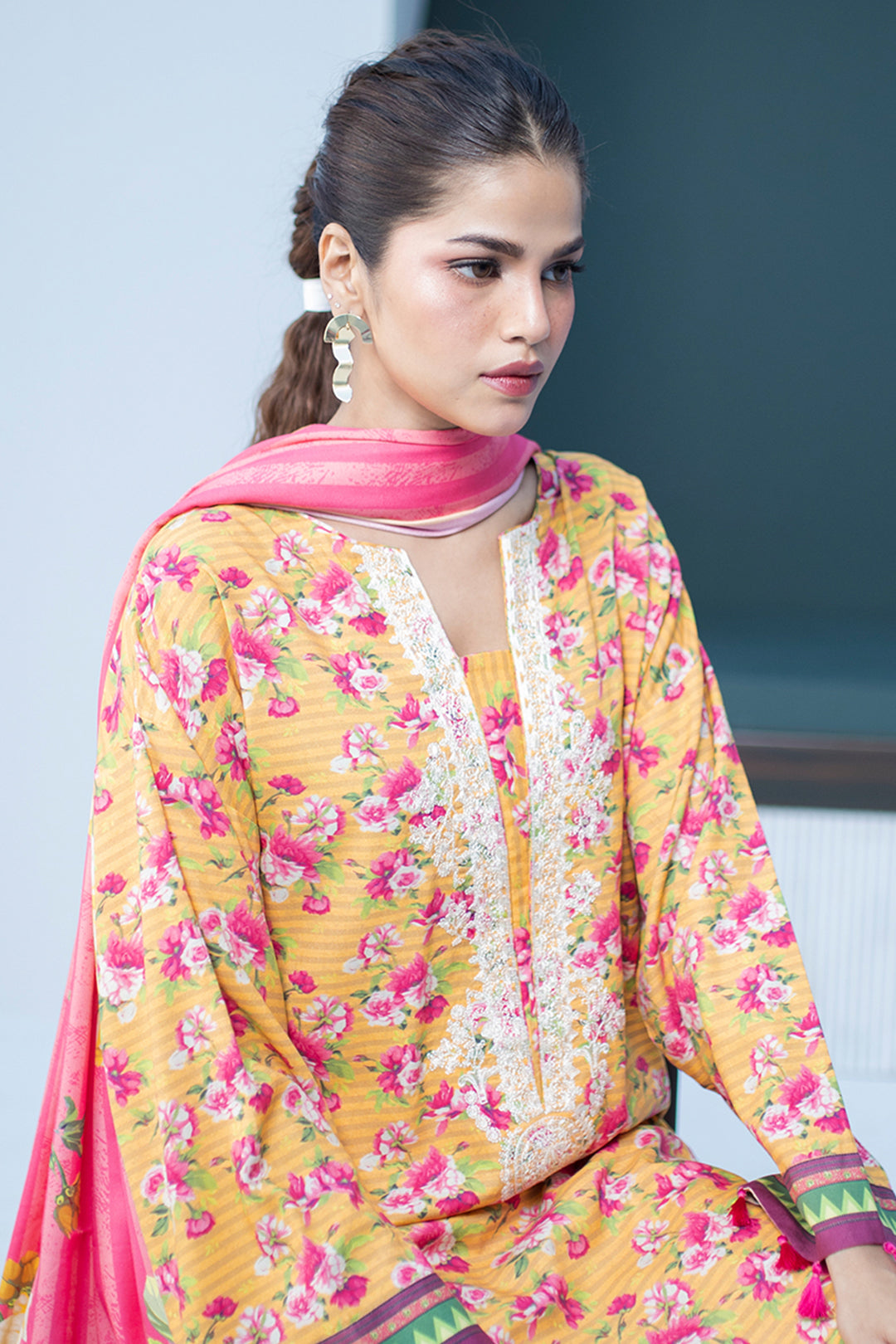 Zellbury | Unstitched 3 Piece Viscose | Embroidered Shirt Shalwar Dupatta - 0837 - by - Libasekhas UK - Registered Vendor of : Zellbury Women - 100% Original Designer Dresss