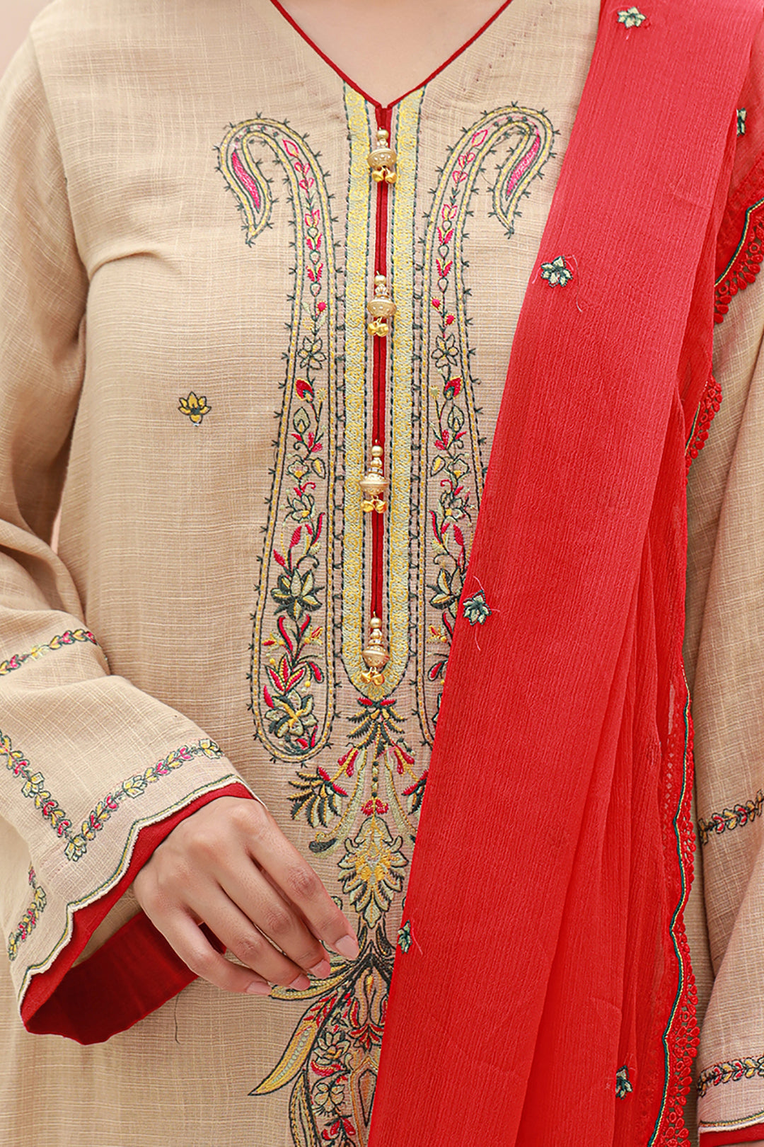 Zellbury | Unstitched 3 Piece Khaddar | Embroidered Shirt Shalwar Dupatta - 0847 - by - Libasekhas UK - Registered Vendor of : Zellbury Women - 100% Original Designer Dresss