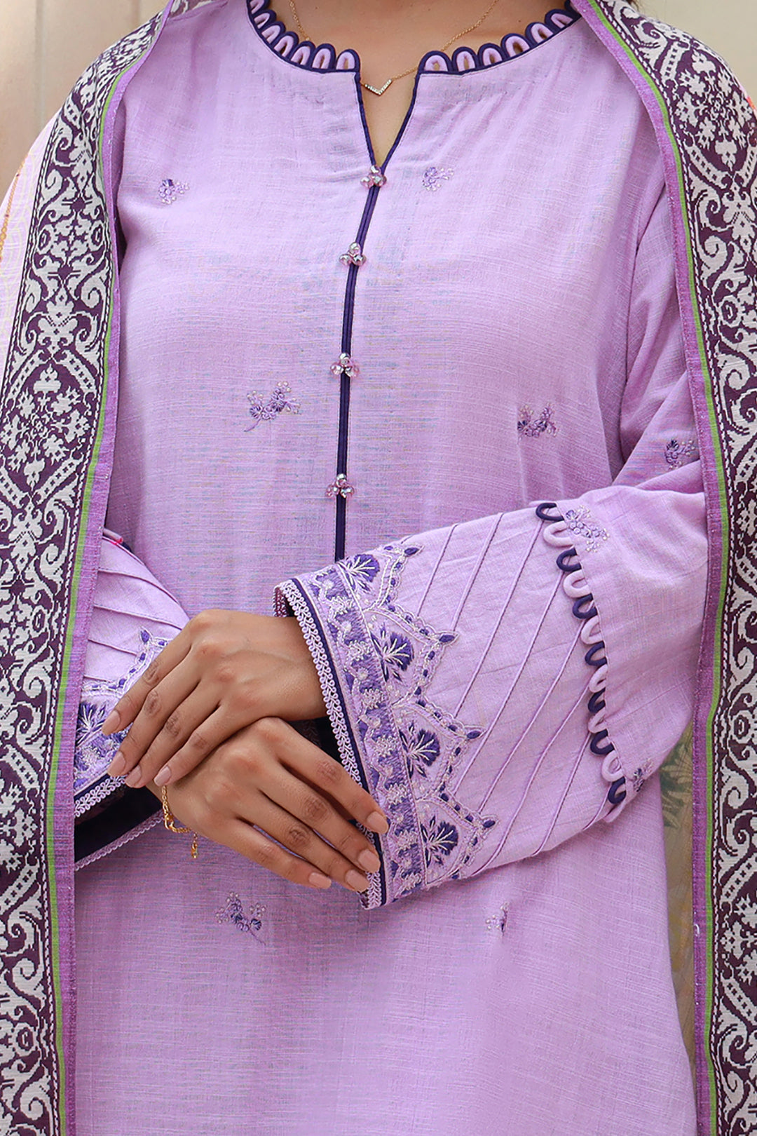 Zellbury | Unstitched 3 Piece Khaddar | Embroidered Shirt Shalwar Dupatta - 0854 - by - Libasekhas UK - Registered Vendor of : Zellbury Women - 100% Original Designer Dresss