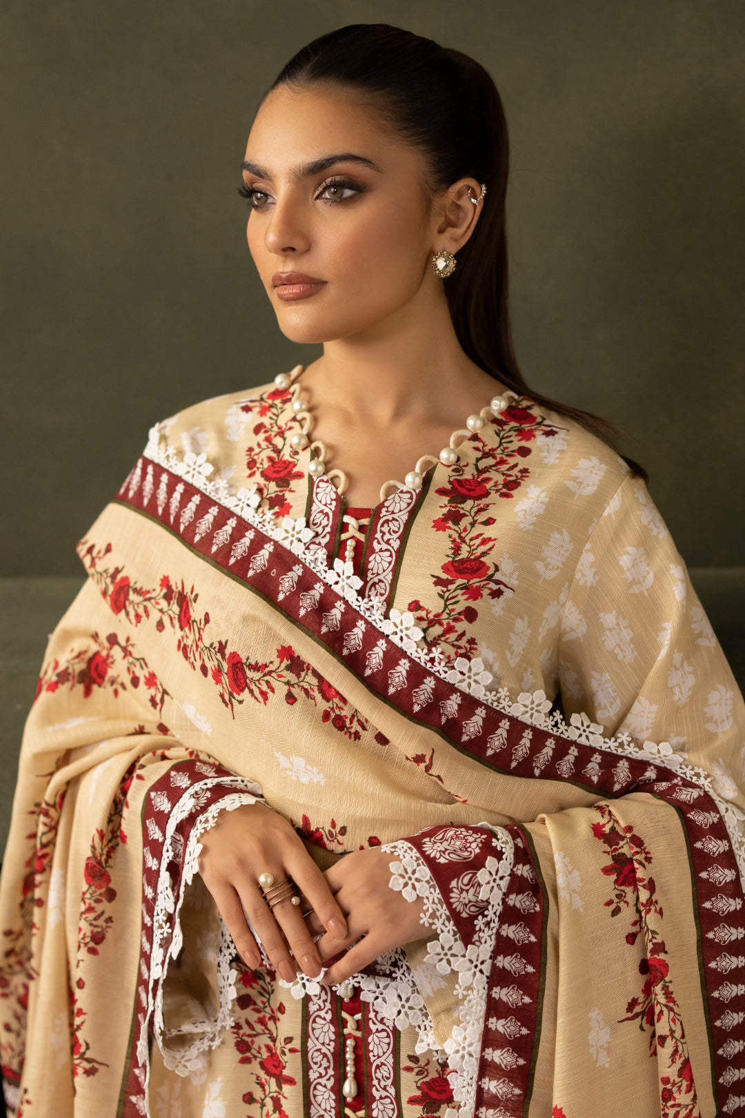 Zellbury | Unstitched 2 Piece Khaddar | Embroidered Shirt Dupatta - 0171 - by - Libasekhas UK - Registered Vendor of : Zellbury Women - 100% Original Designer Dresss