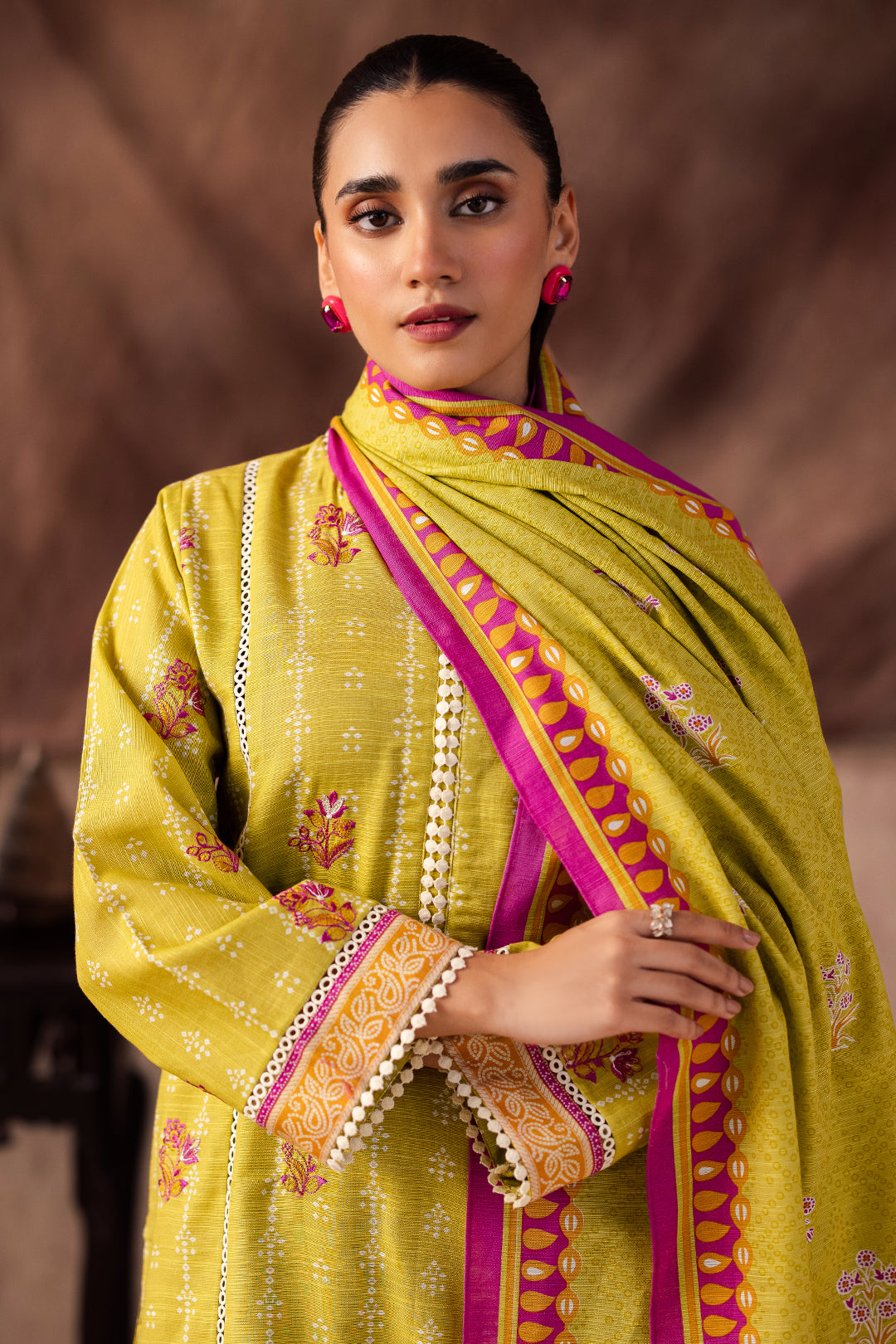 Zellbury | Unstitched 2 Piece Khaddar | Embroidered Shirt Dupatta - 0174 - by - Libasekhas UK - Registered Vendor of : Zellbury Women - 100% Original Designer Dresss