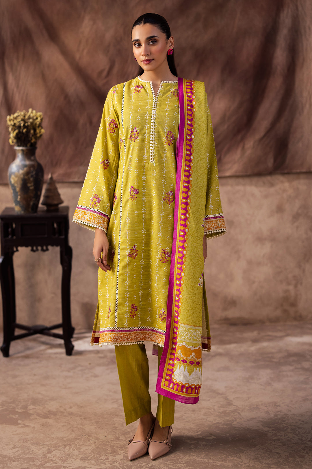 Zellbury | Unstitched 2 Piece Khaddar | Embroidered Shirt Dupatta - 0174 - by - Libasekhas UK - Registered Vendor of : Zellbury Women - 100% Original Designer Dresss