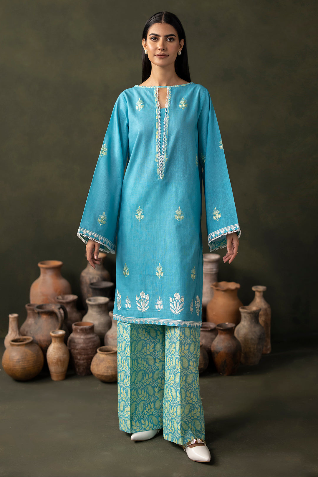Zellbury | Unstitched 2 Piece Khaddar | Embroidered Shirt Shalwar - 0177 - by - Libasekhas UK - Registered Vendor of : Zellbury Women - 100% Original Designer Dresss