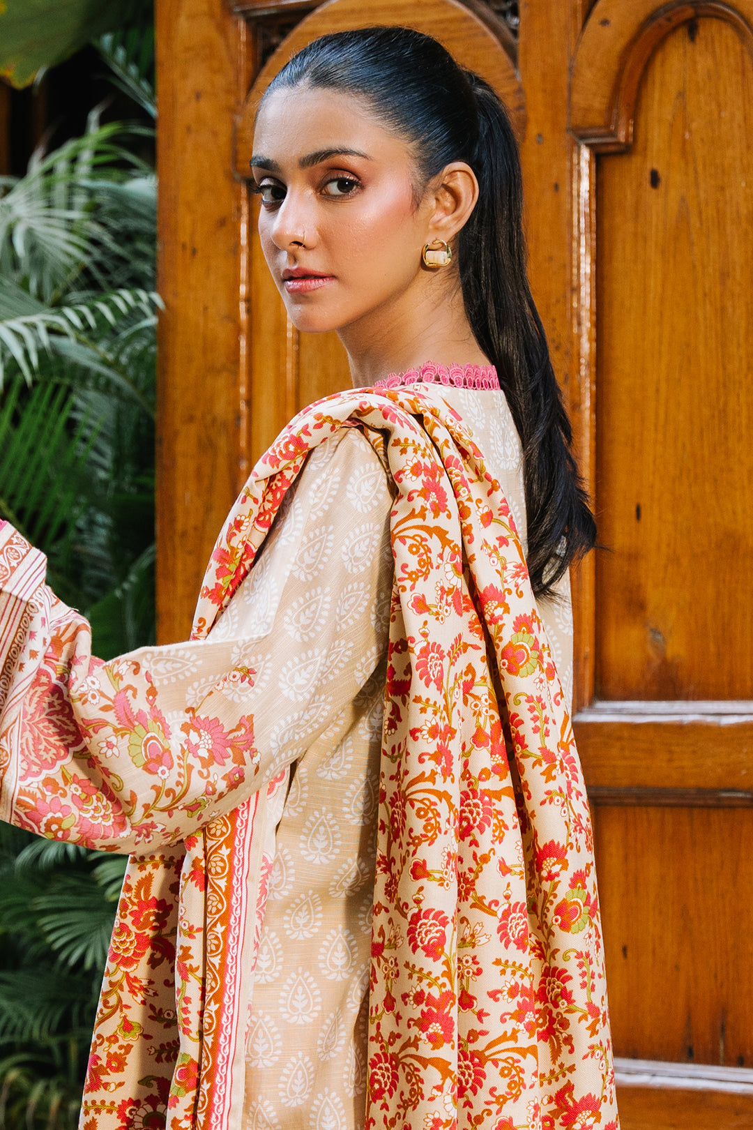 Zellbury | Unstitched 2 Piece Beige Color | Embroidered Shirt Dupatta - 0179 - by - Libasekhas UK - Registered Vendor of : Zellbury Women - 100% Original Designer Dresss