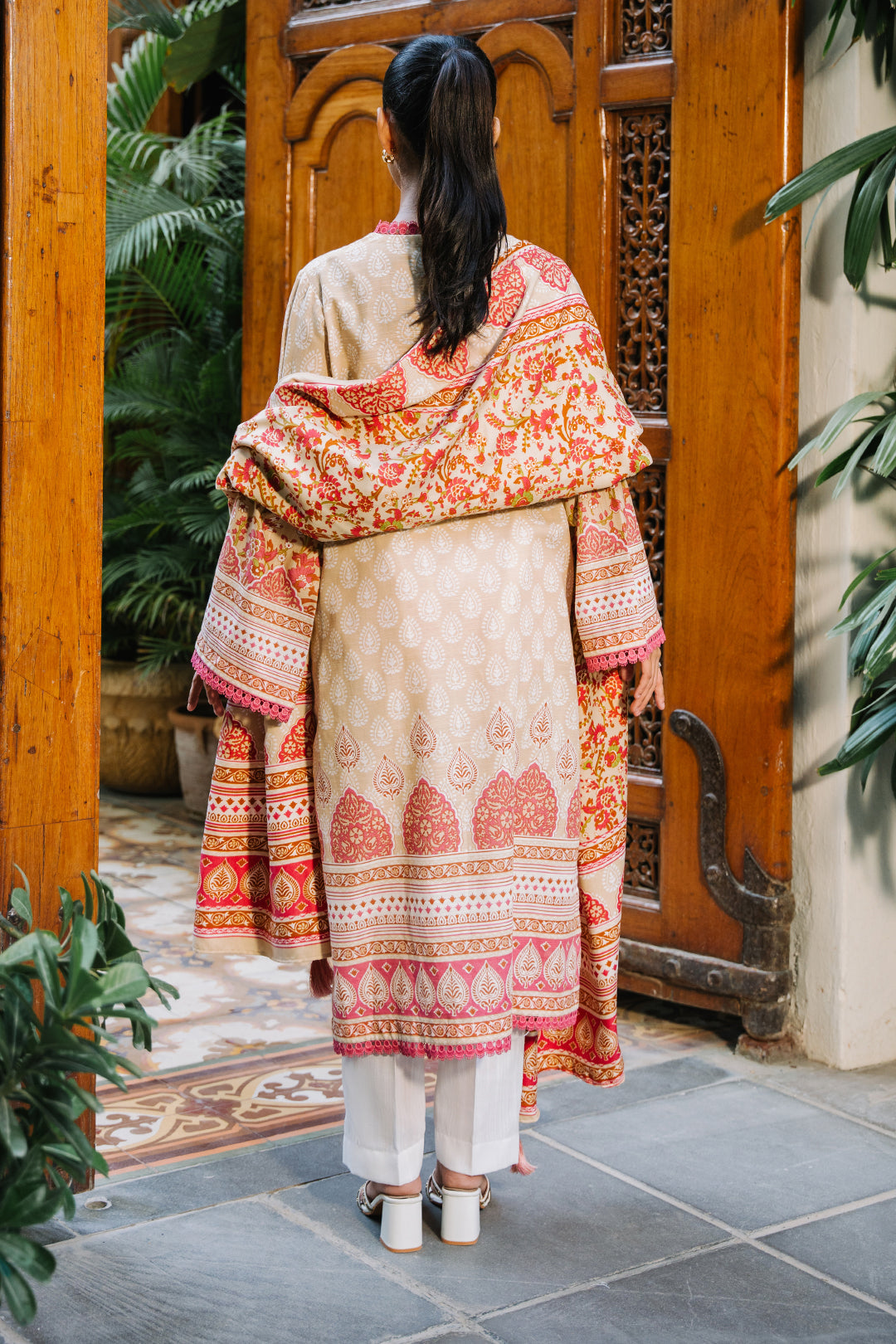 Zellbury | Unstitched 2 Piece Beige Color | Embroidered Shirt Dupatta - 0179 - by - Libasekhas UK - Registered Vendor of : Zellbury Women - 100% Original Designer Dresss