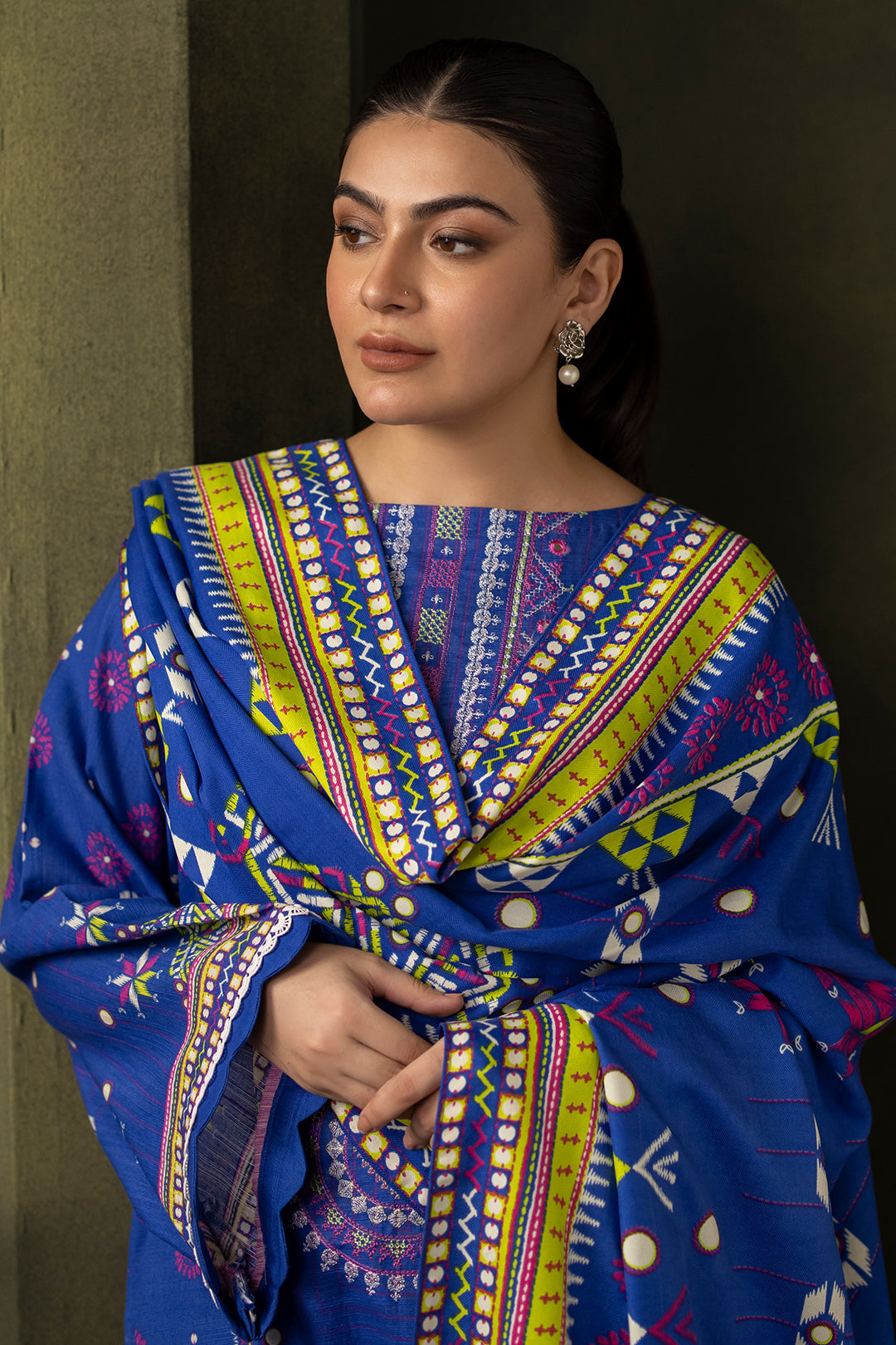 Zellbury | Unstitched 2 Piece Khaddar | Embroidered Shirt Dupatta - 0180 - by - Libasekhas UK - Registered Vendor of : Zellbury Women - 100% Original Designer Dresss