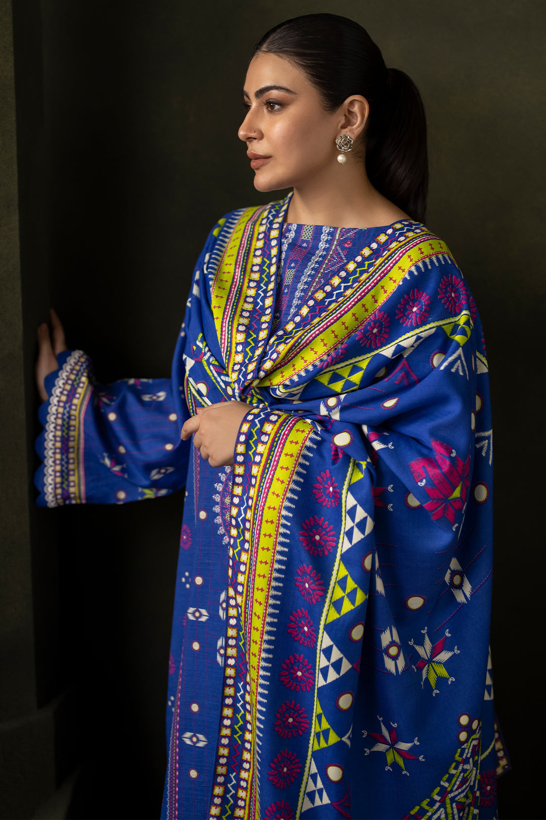 Zellbury | Unstitched 2 Piece Khaddar | Embroidered Shirt Dupatta - 0180 - by - Libasekhas UK - Registered Vendor of : Zellbury Women - 100% Original Designer Dresss