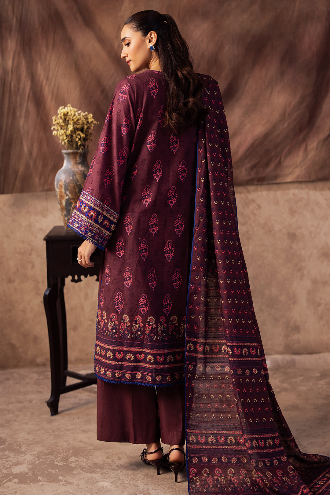 Zellbury | Unstitched 2 Piece Khaddar | Embroidered Shirt Dupatta - 0263 - by - Libasekhas UK - Registered Vendor of : Zellbury Women - 100% Original Designer Dresss