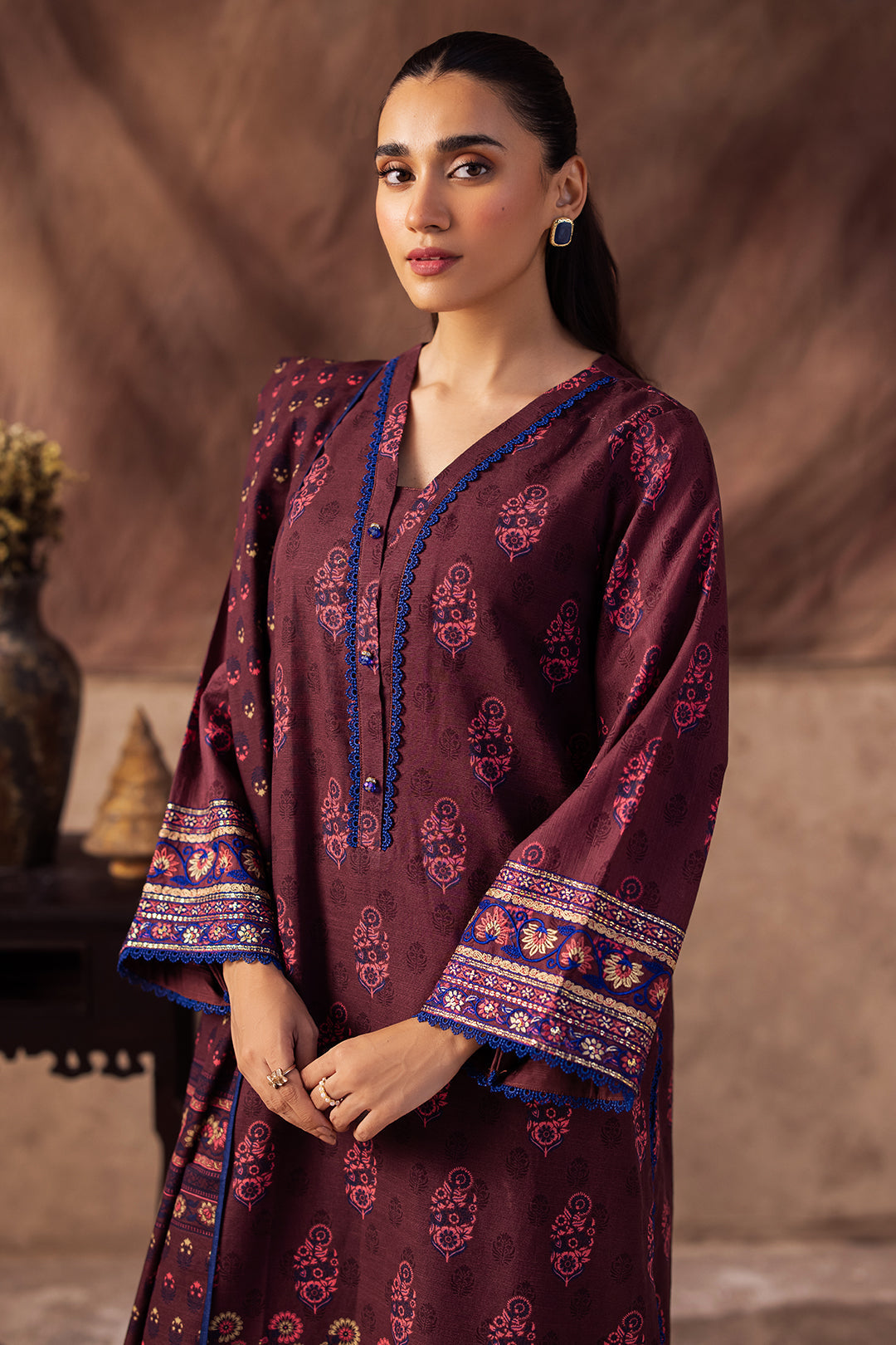 Zellbury | Unstitched 2 Piece Khaddar | Embroidered Shirt Dupatta - 0263 - by - Libasekhas UK - Registered Vendor of : Zellbury Women - 100% Original Designer Dresss