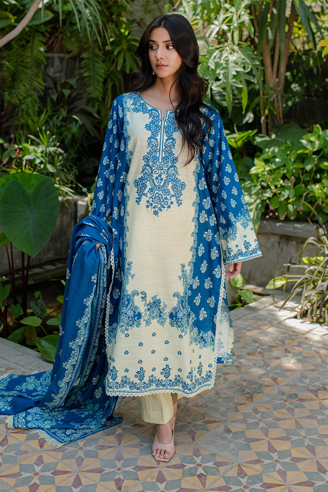 Zellbury | Unstitched 2 Piece Khaddar | Embroidered Shirt Dupatta - 0264 - by - Libasekhas UK - Registered Vendor of : Zellbury Women - 100% Original Designer Dresss