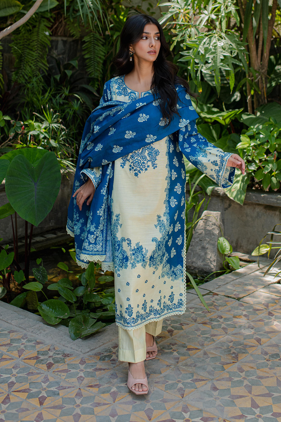 Zellbury | Unstitched 2 Piece Khaddar | Embroidered Shirt Dupatta - 0264 - by - Libasekhas UK - Registered Vendor of : Zellbury Women - 100% Original Designer Dresss