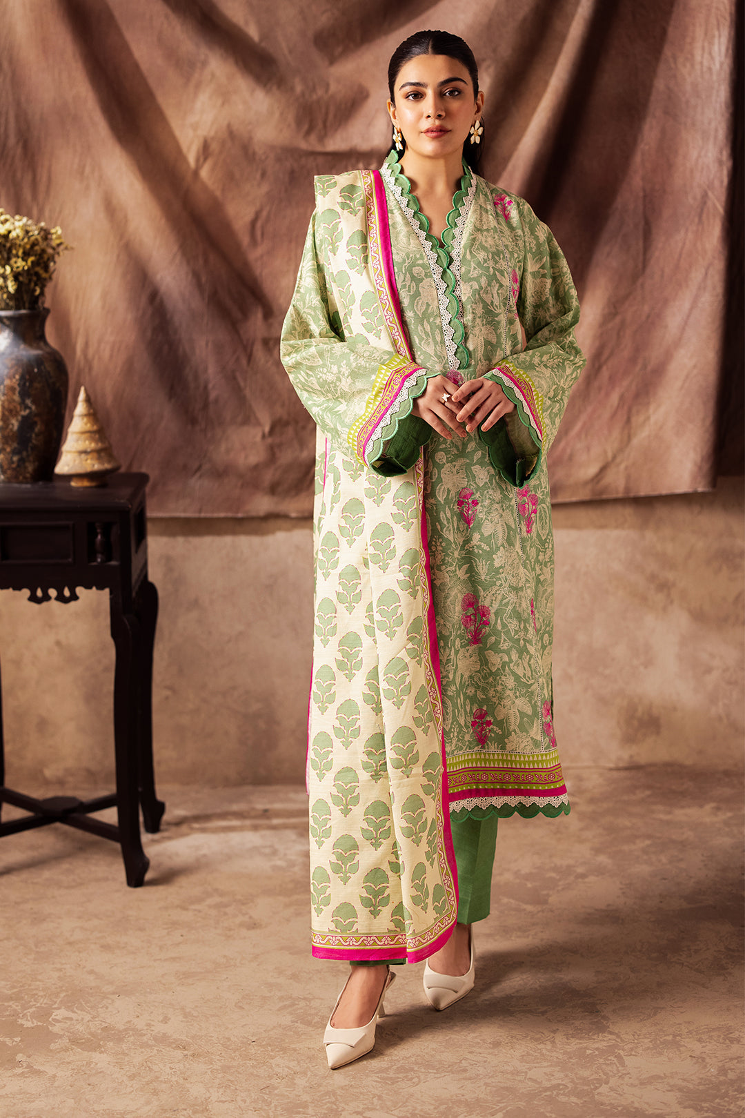 Zellbury | Unstitched 2 Piece Khaddar | Embroidered Shirt Dupatta - 0266 - by - Libasekhas UK - Registered Vendor of : Zellbury Women - 100% Original Designer Dresss