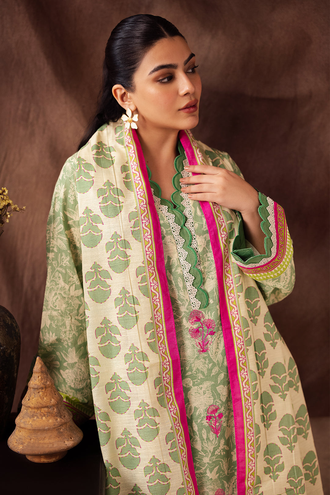 Zellbury | Unstitched 2 Piece Khaddar | Embroidered Shirt Dupatta - 0266 - by - Libasekhas UK - Registered Vendor of : Zellbury Women - 100% Original Designer Dresss