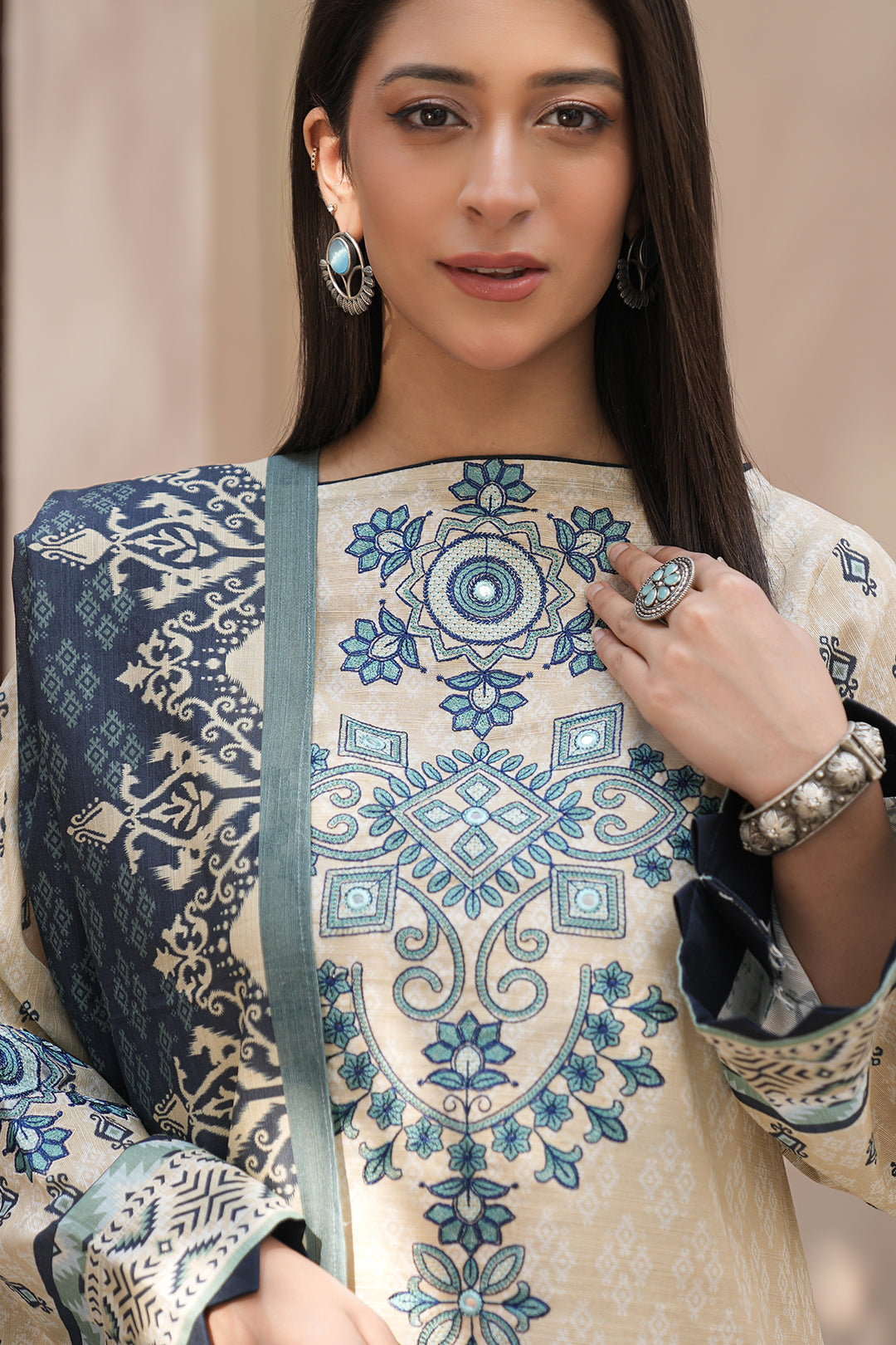 Zellbury | Unstitched 2 Piece Khaddar | Embroidered Shirt Dupatta - 0349 - by - Libasekhas UK - Registered Vendor of : Zellbury Women - 100% Original Designer Dresss