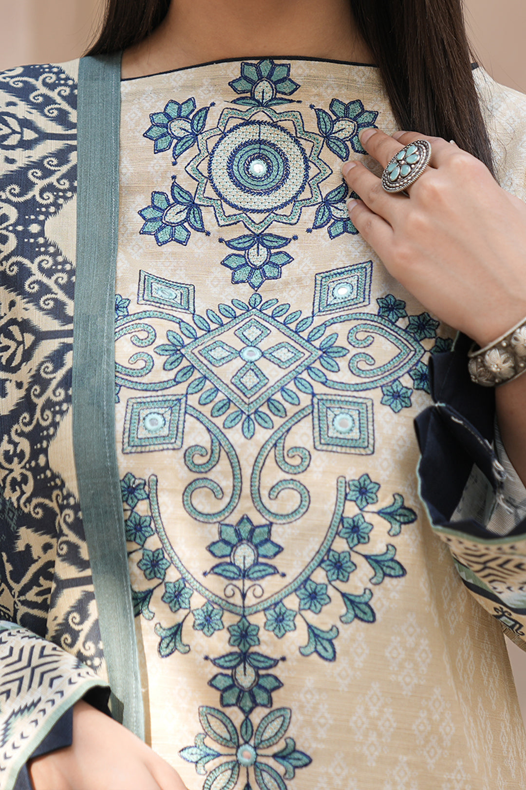 Zellbury | Unstitched 2 Piece Khaddar | Embroidered Shirt Dupatta - 0349 - by - Libasekhas UK - Registered Vendor of : Zellbury Women - 100% Original Designer Dresss